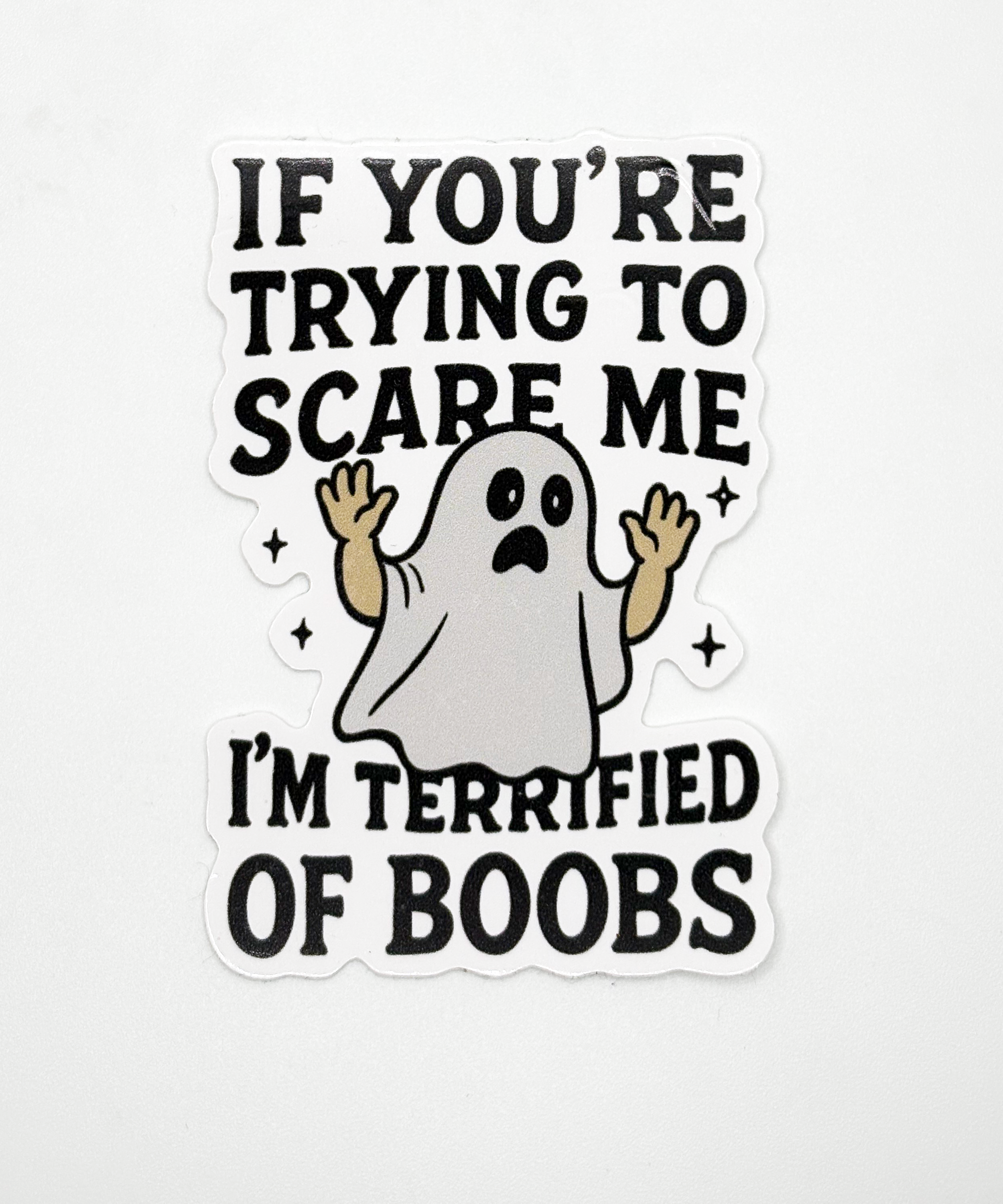 Terrified of Boobs Sticker