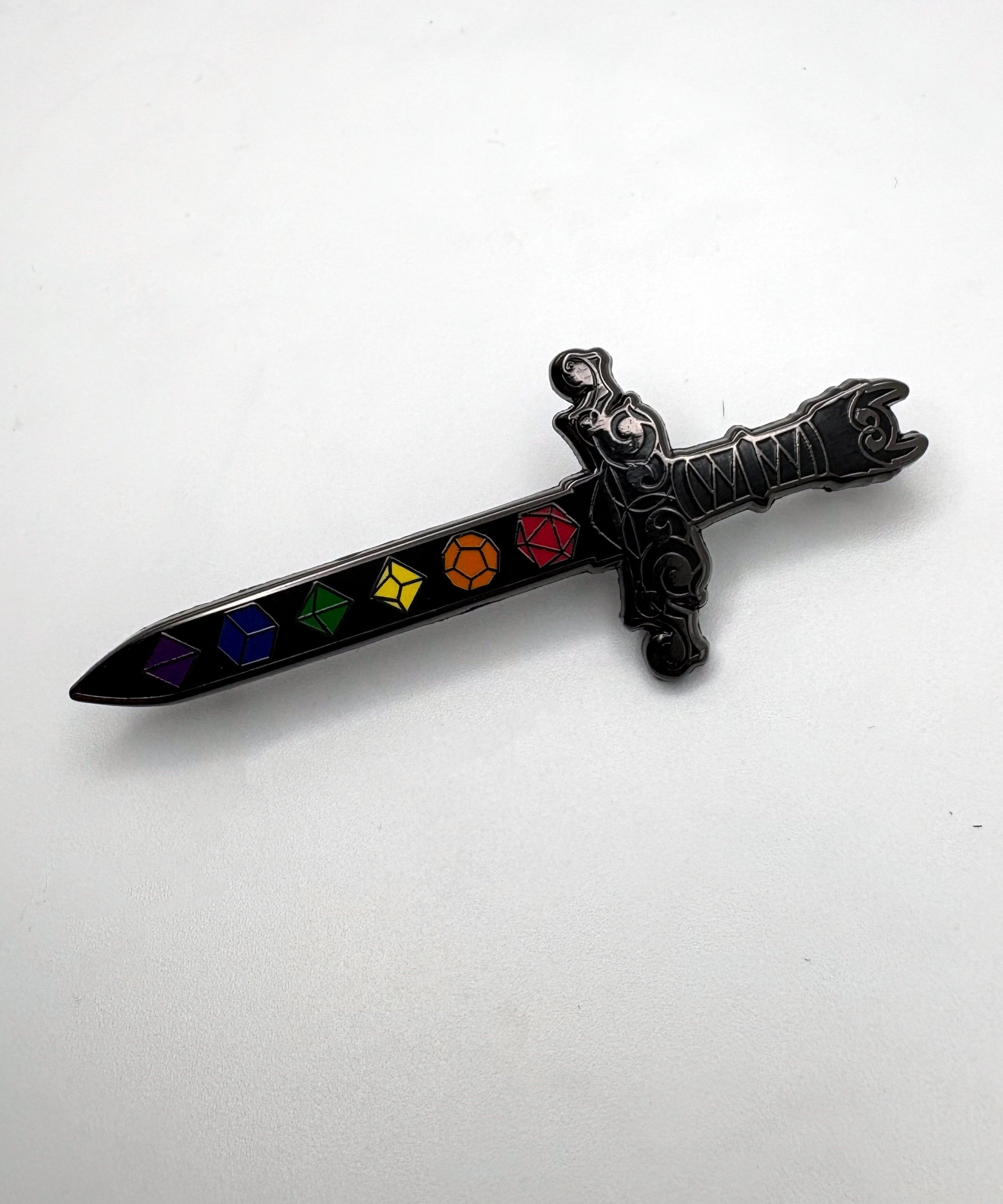 Pride Dice Sword Enamel Pin