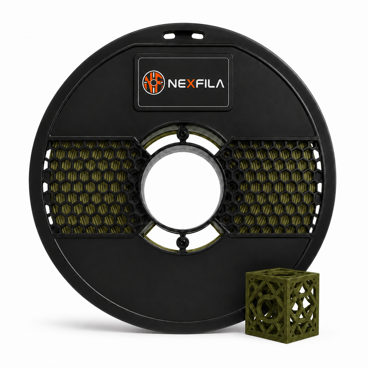NEXFILA PLA+ Olive Green 3D Printer Filament | 1.75mm | 1Kg Gross | Compatible with All FDM 3D Printers