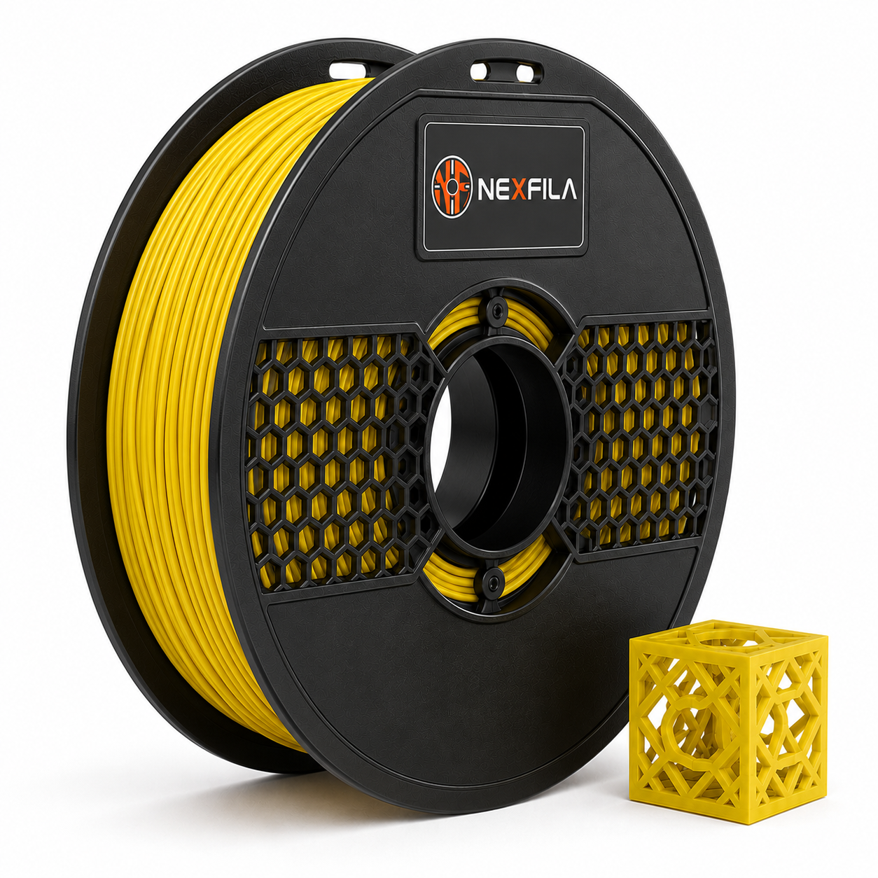 NEXFILA PLA+ Yellow 3D Printer Filament | 1.75mm | 1Kg Gross | Compatible with All FDM 3D Printers