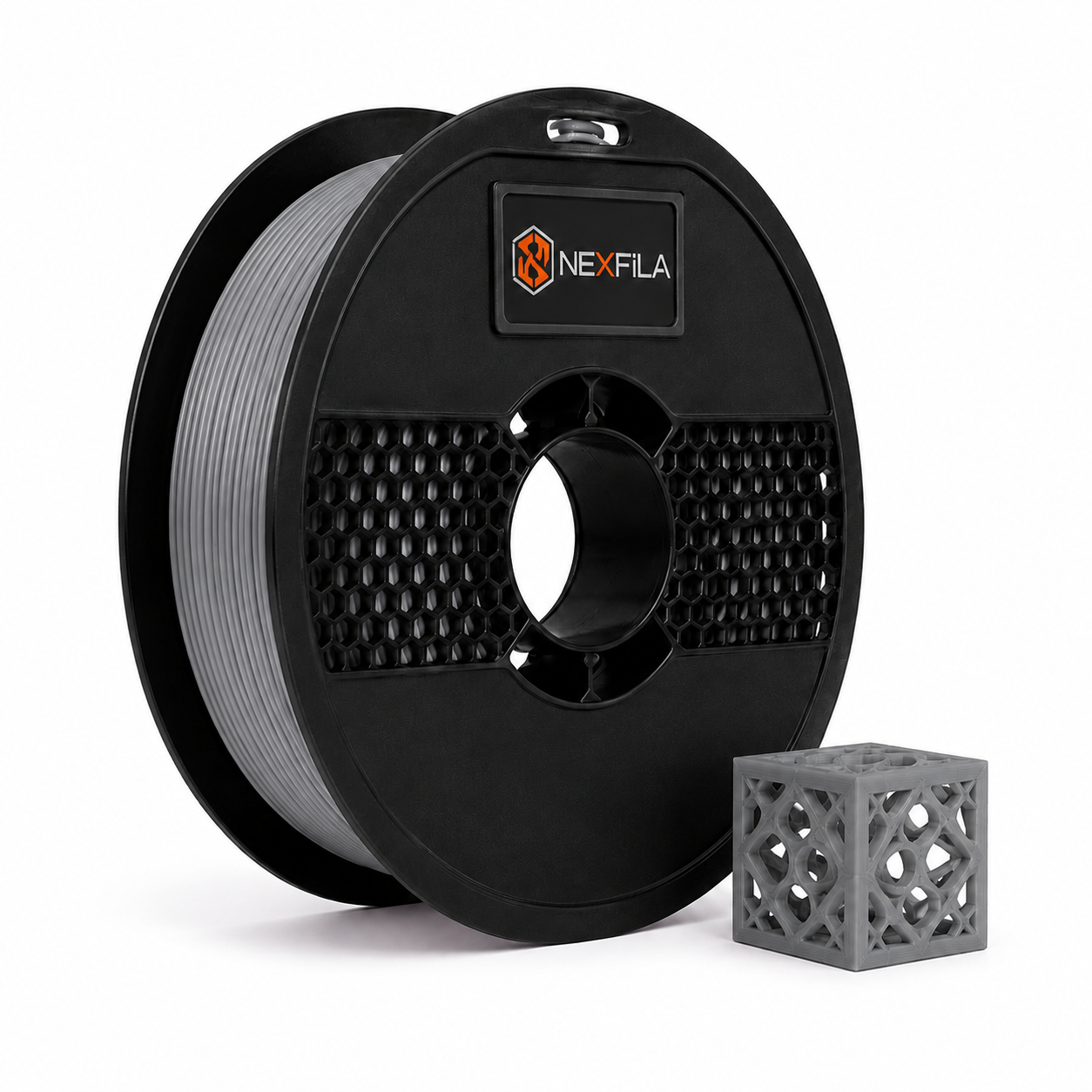 NEXFILA PLA+ Light Gray 3D Printer Filament | 1.75mm | 1.1Kg | Compatible with All FDM 3D Printers