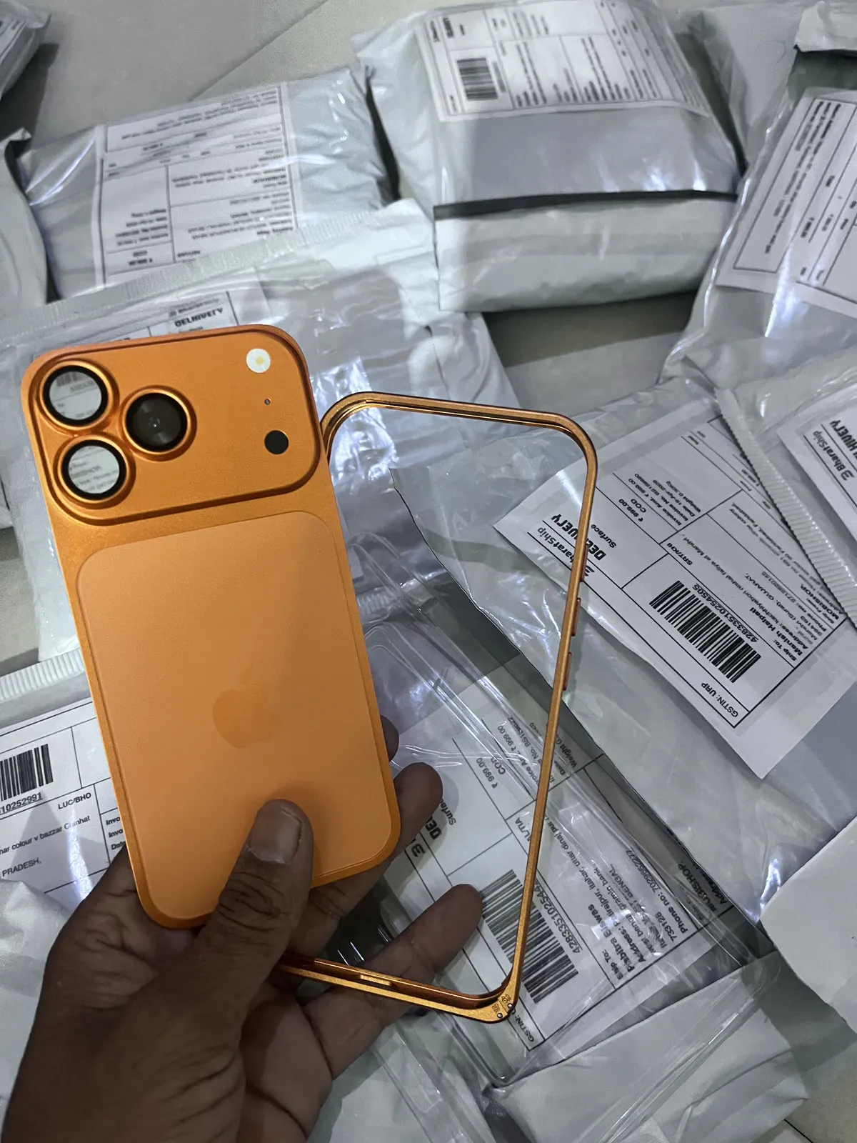 Metallic Orange iPhone Case