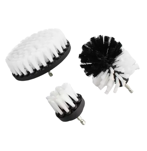 KIT 3 CEPILLOS SUAVES LIMPIEZA TAPIZADOS PARA TALADRO