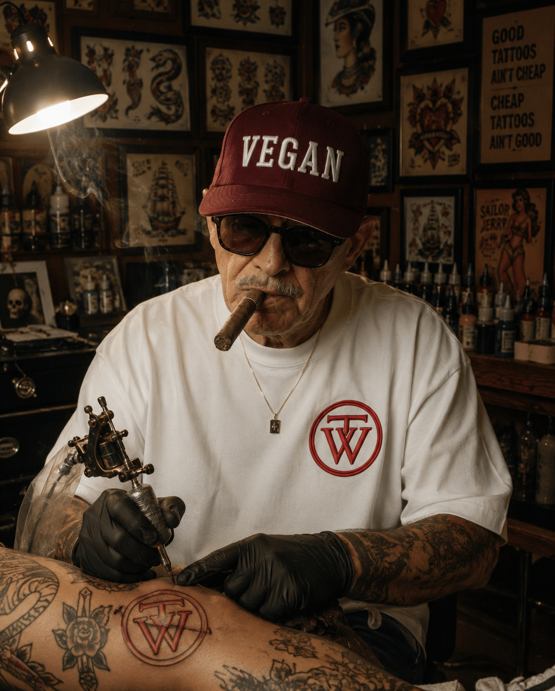 Camiseta blanca con logo TATOO