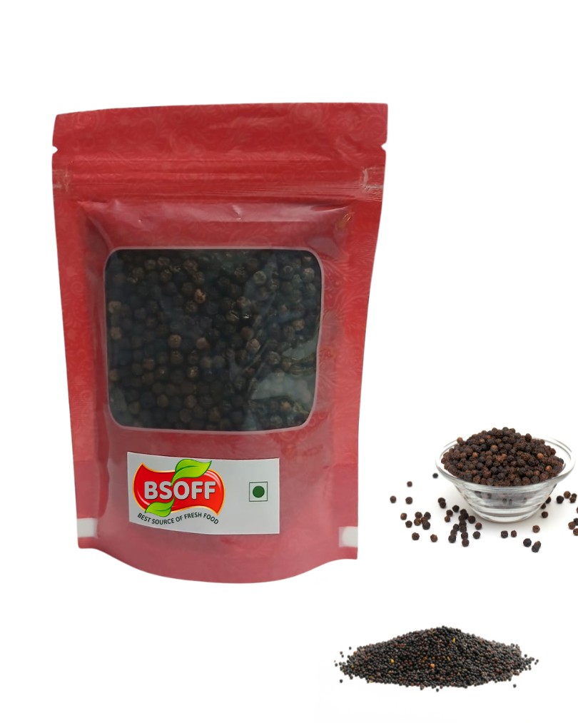 Whole BlackBSOFF Black Pepper (Kali Mirch) 100g | Pure & Premium Whole Black Pepper | No Added Color | Naturally Aromatic | Rich Flavor | Hygienically Packed Spice Peppercorns