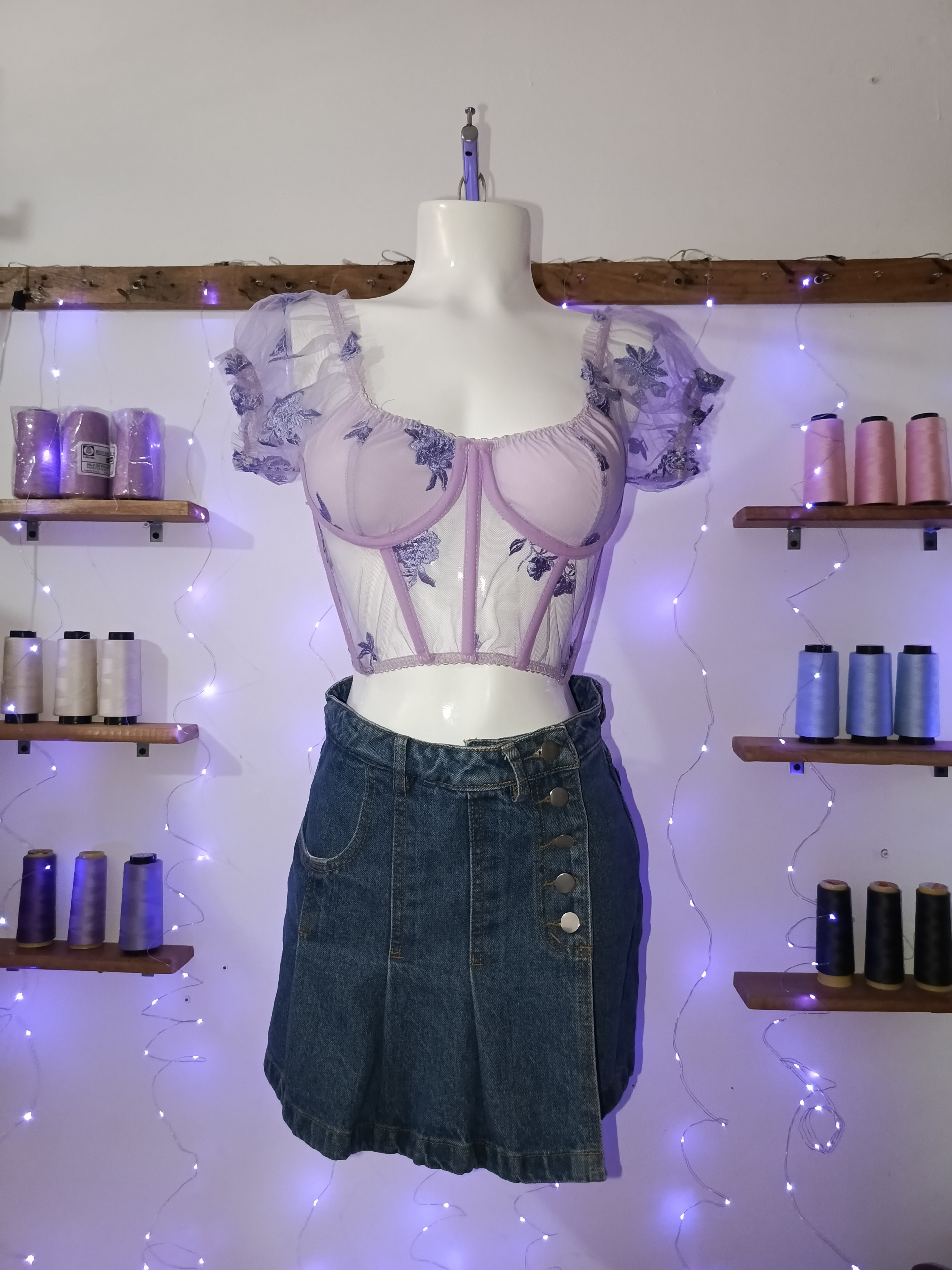Corset Floral Lila