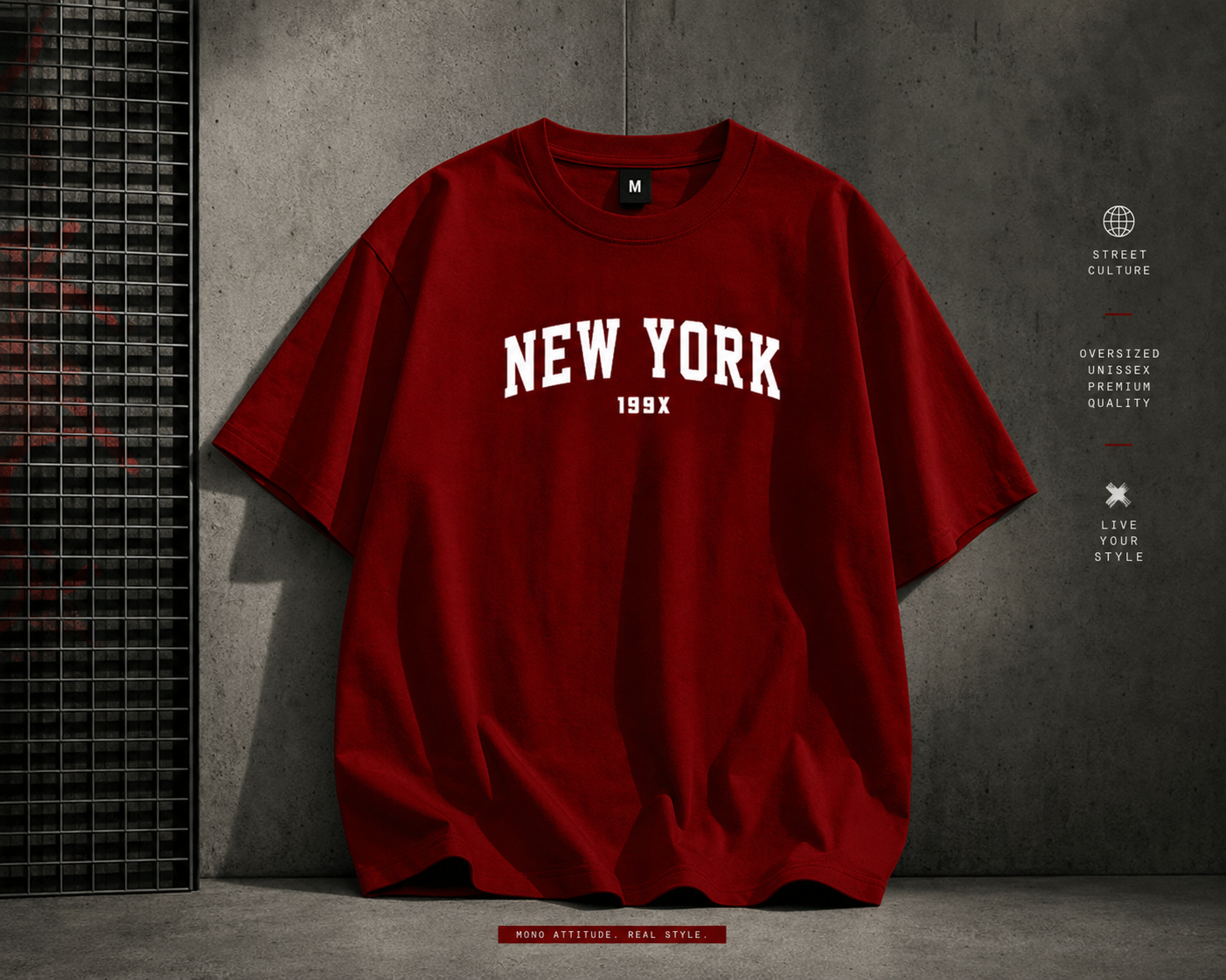Camiseta Unissex Streetwear bordô