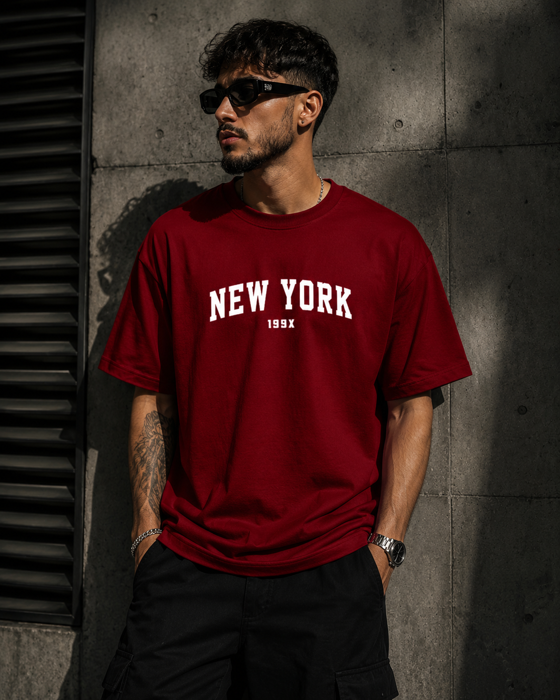Camiseta Unissex Streetwear bordô