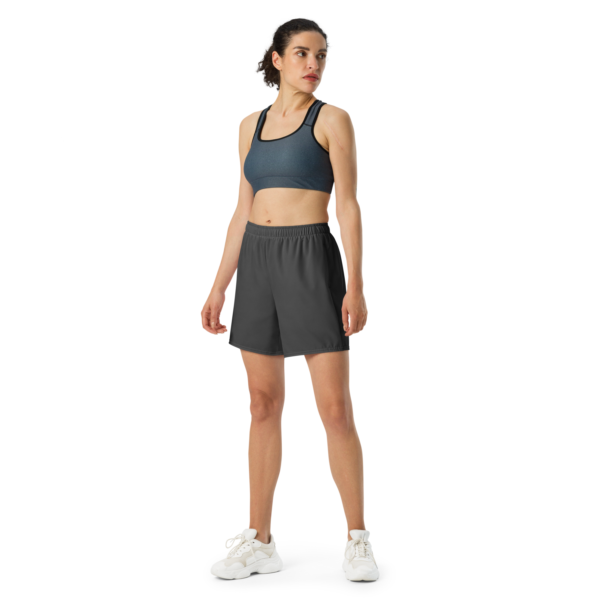 Short de sport athlétique unisexe noir
