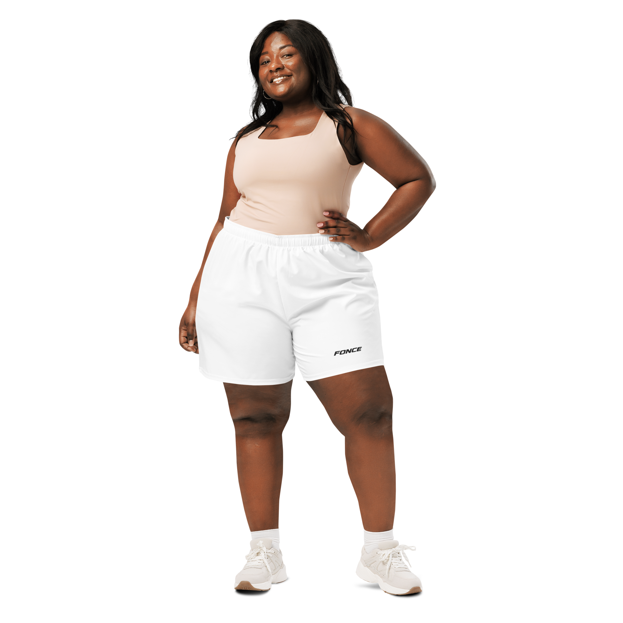 Short de sport athlétique unisexe blanc