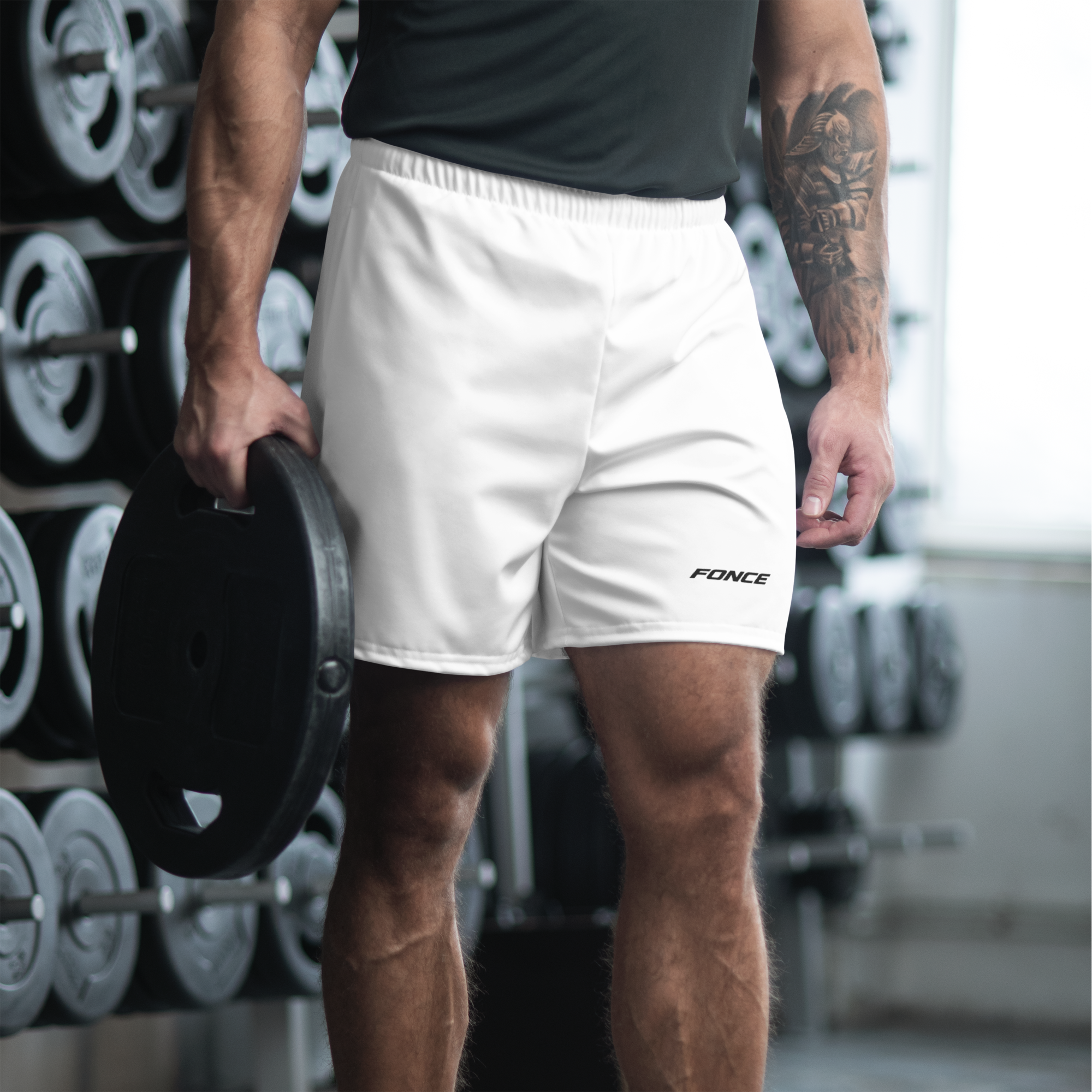Short de sport athlétique unisexe blanc