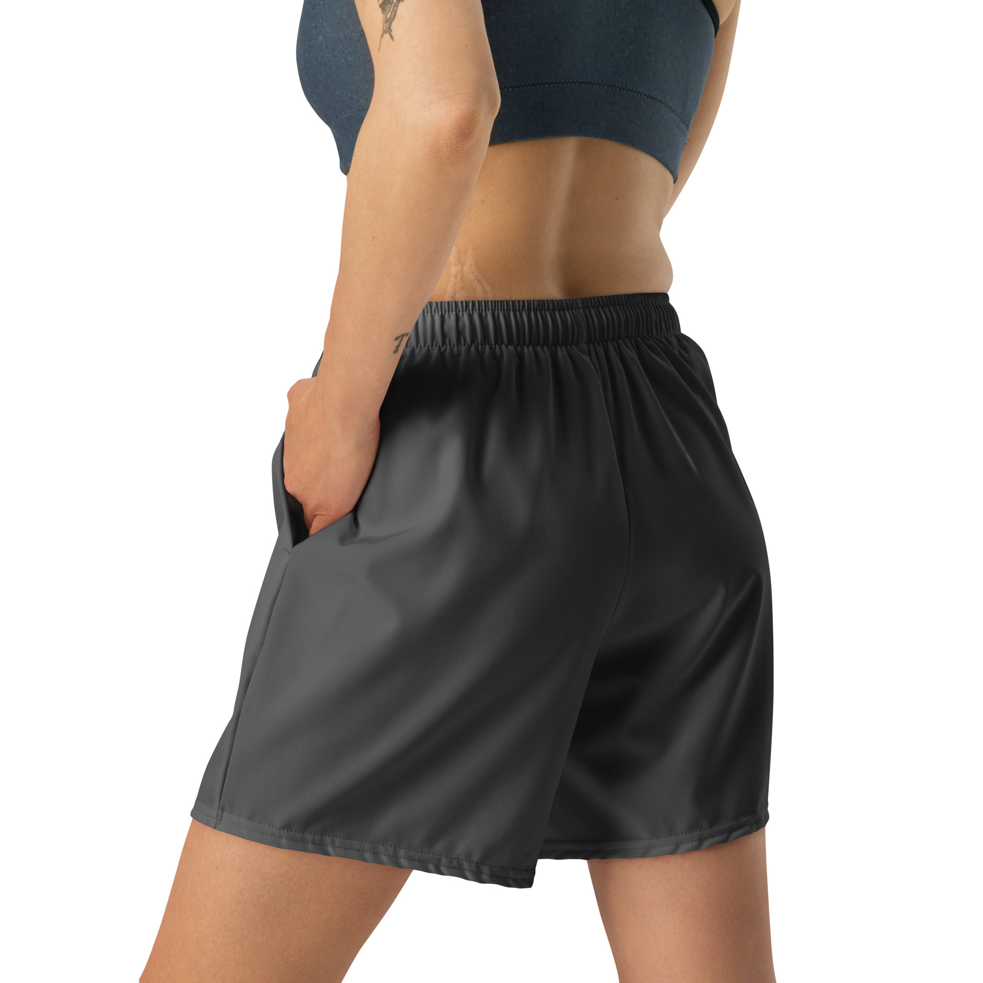 Short de sport athlétique unisexe noir
