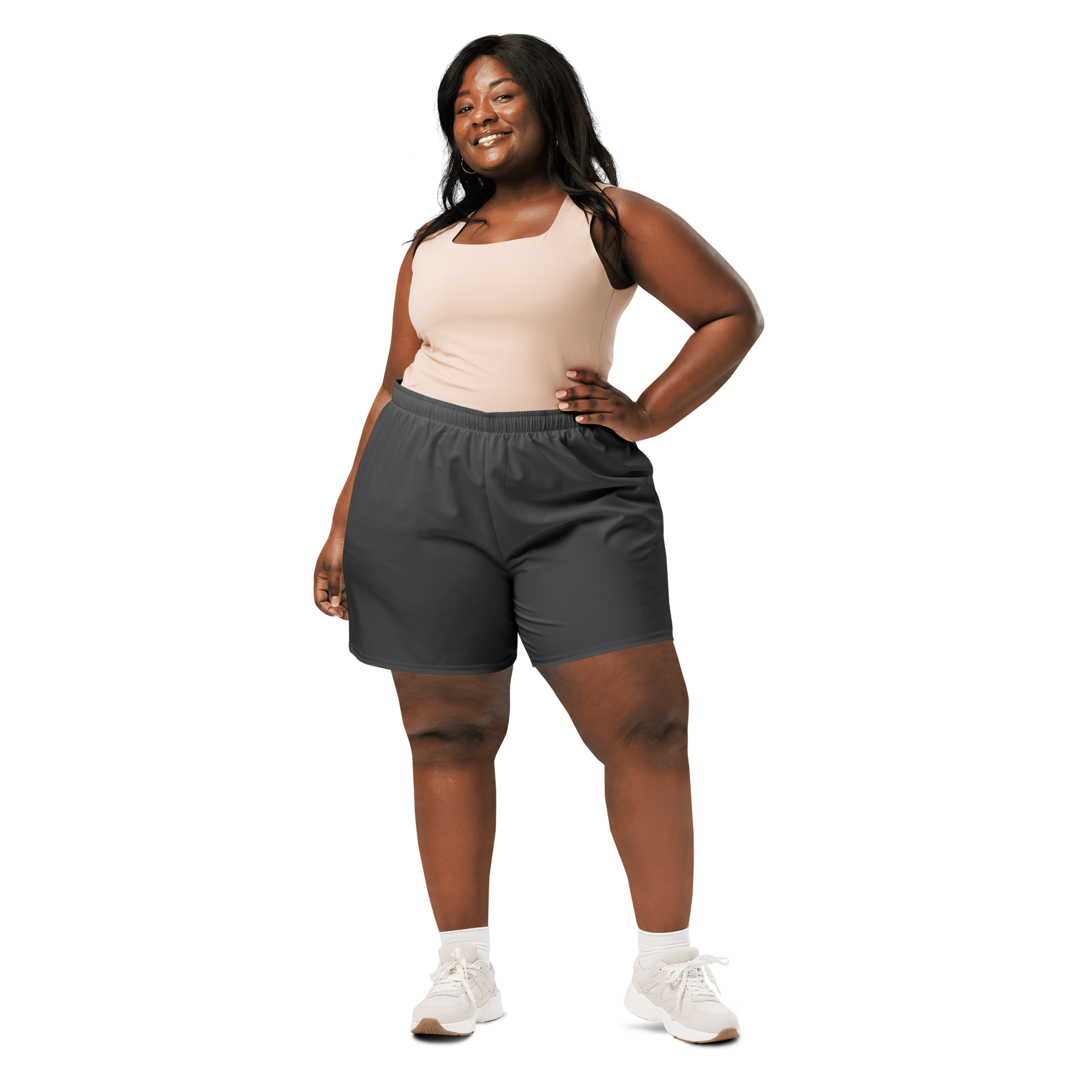 Short de sport athlétique unisexe noir