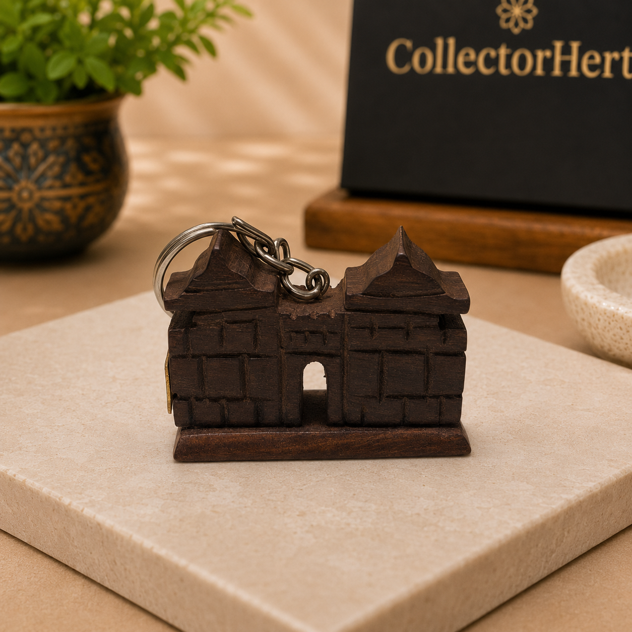 Miniature Wooden Fort Keychain