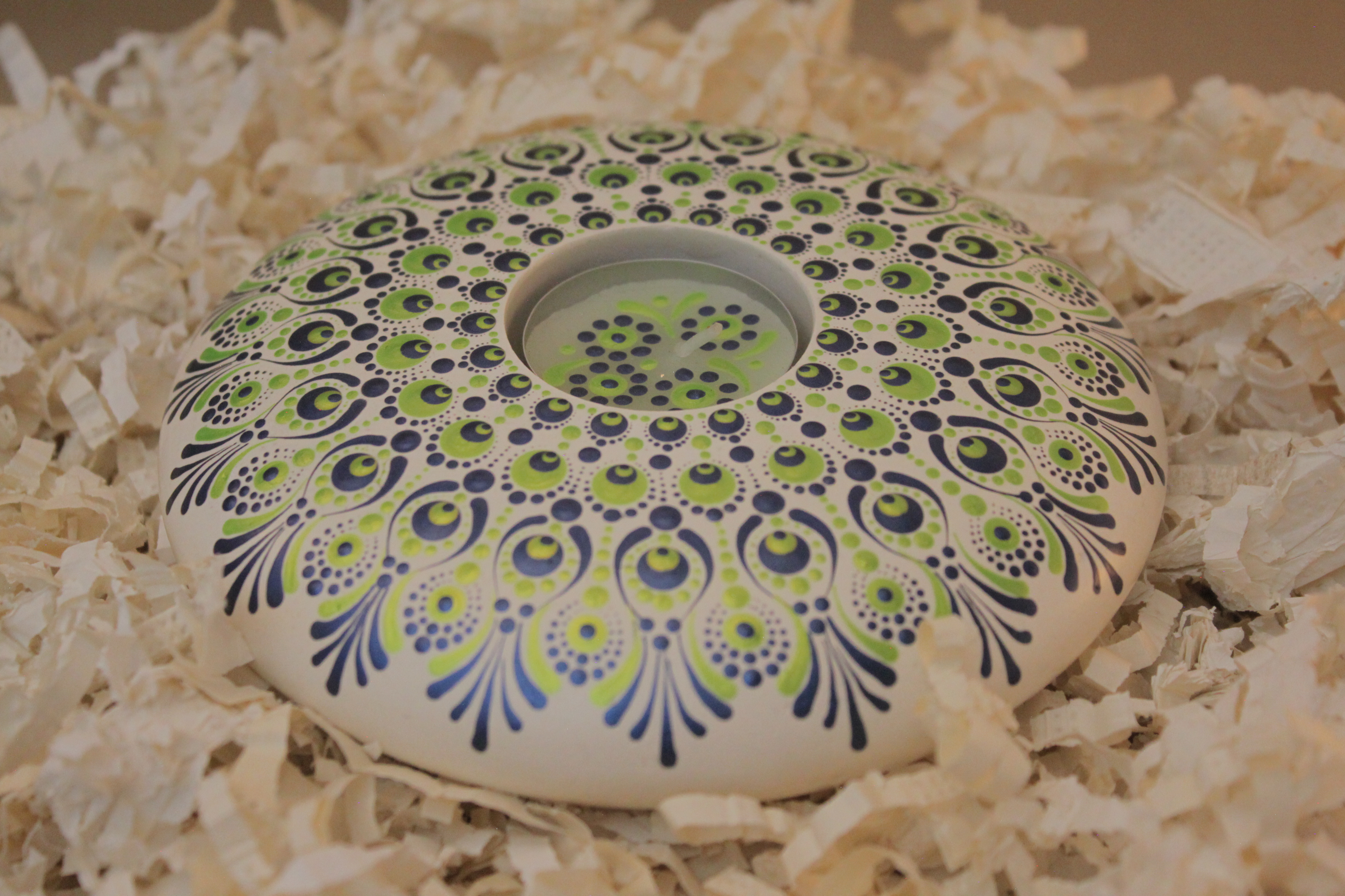 Handpainted Ceramic Candle Holder