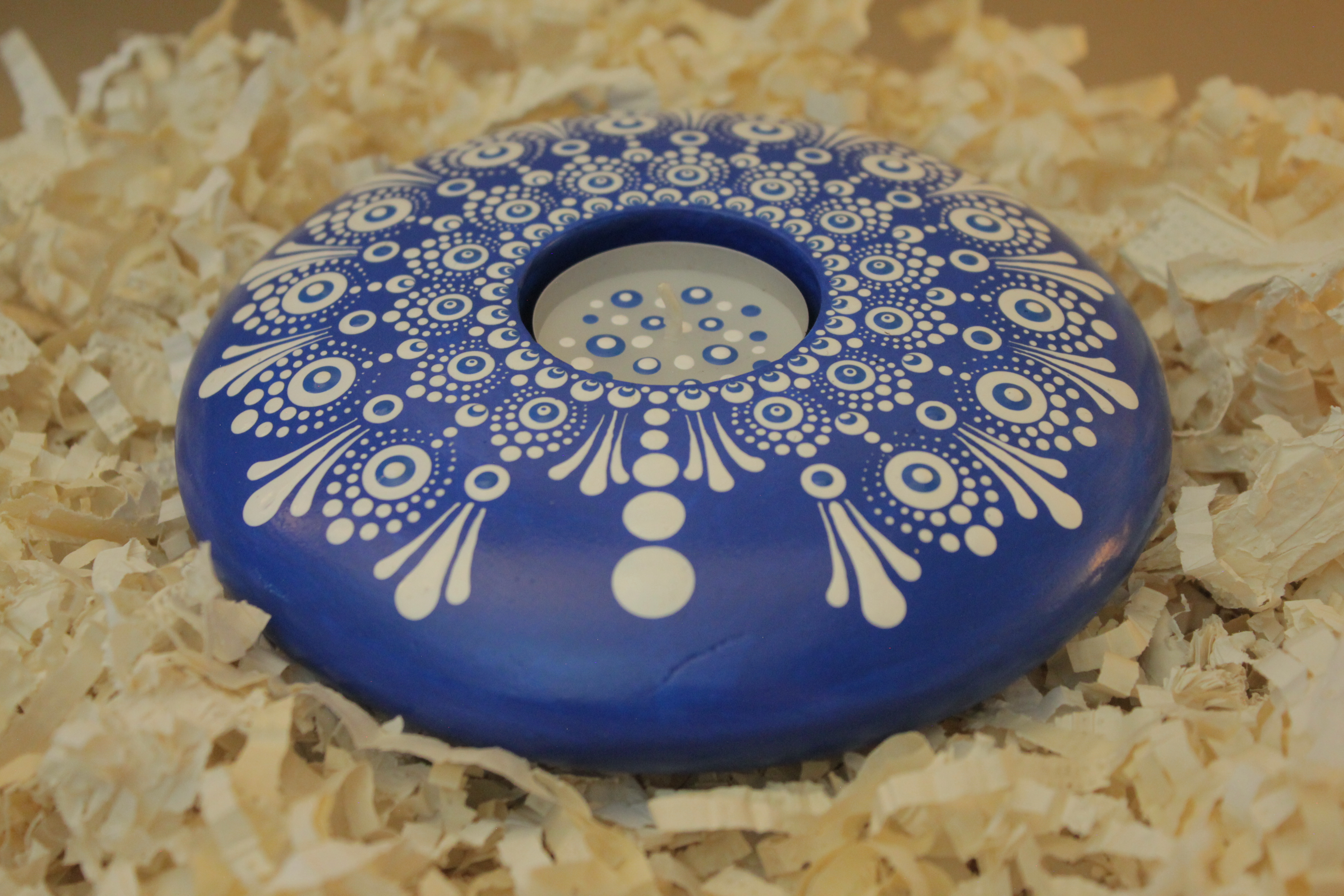 Hand-Painted Ceramic Candle Holder