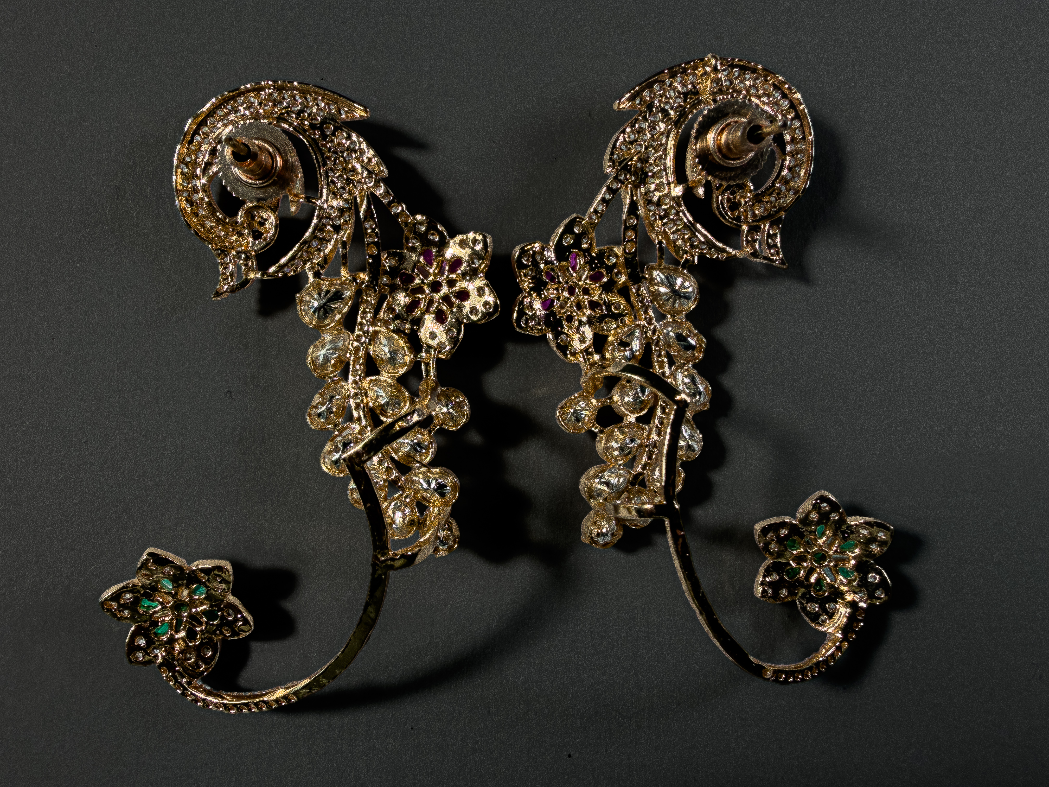 Peacock Motif Statement Earrings