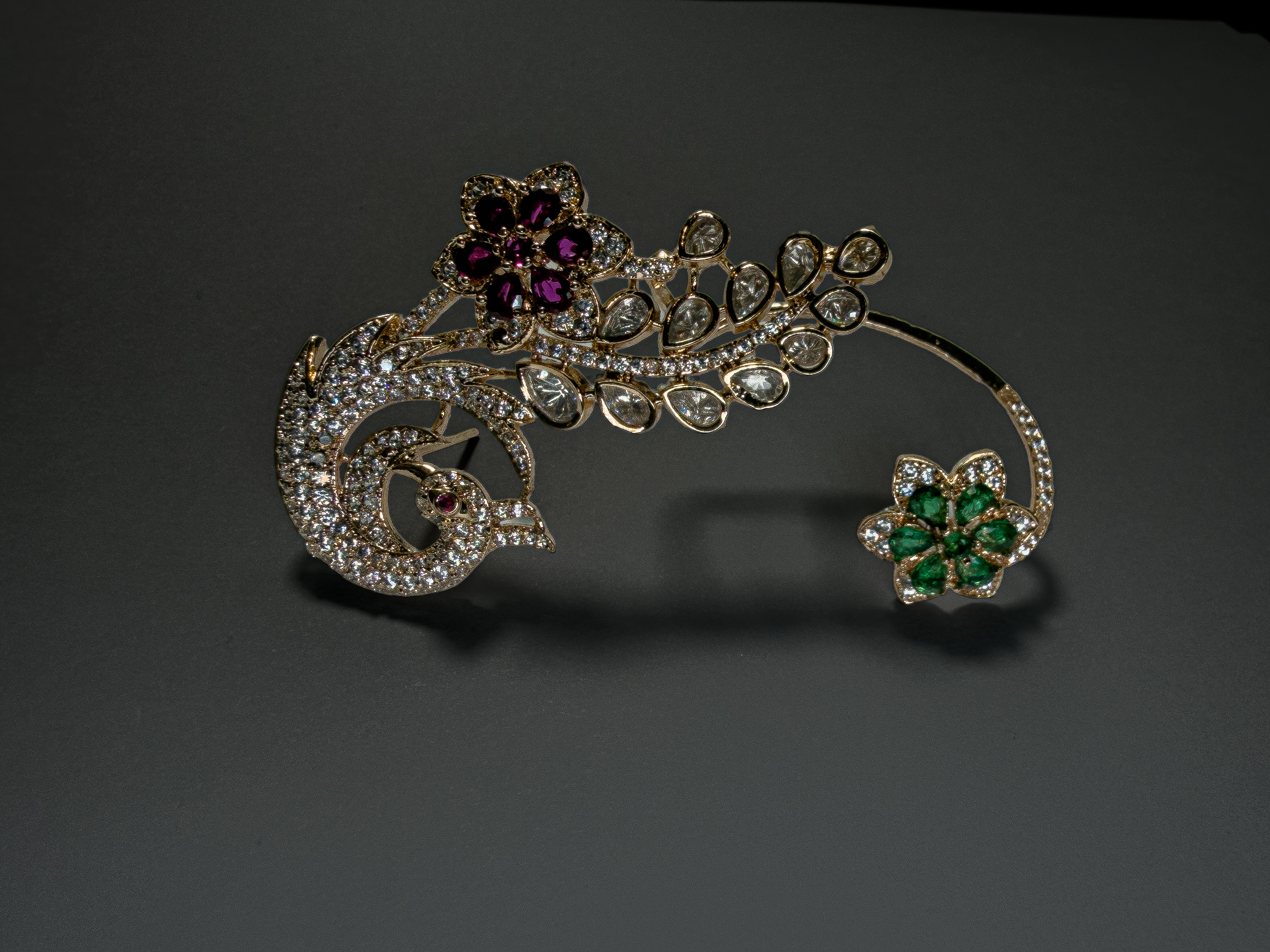 Peacock Motif Statement Earrings