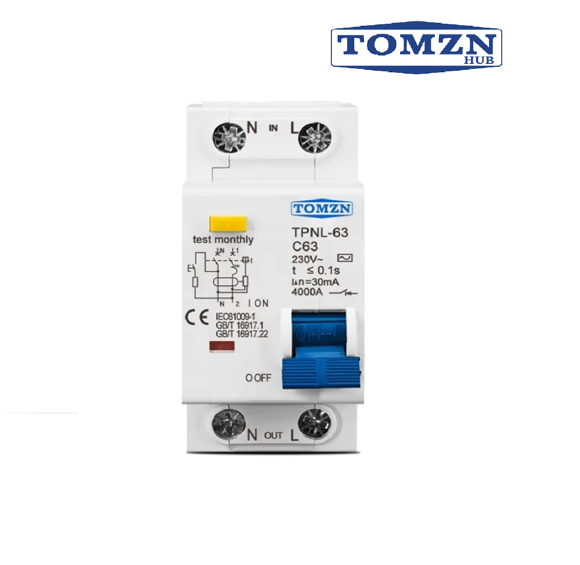 TOMZN TPNL-63 C63 Earth Leakage Circuit Breaker