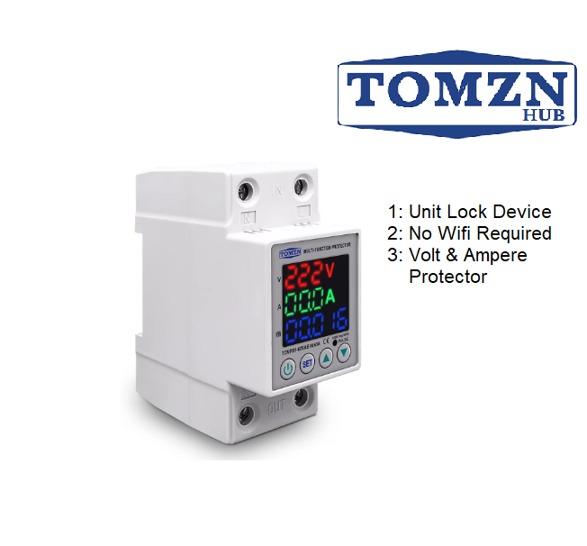 Tomzn Digital Voltage & Current Protector with Unit Lock 
