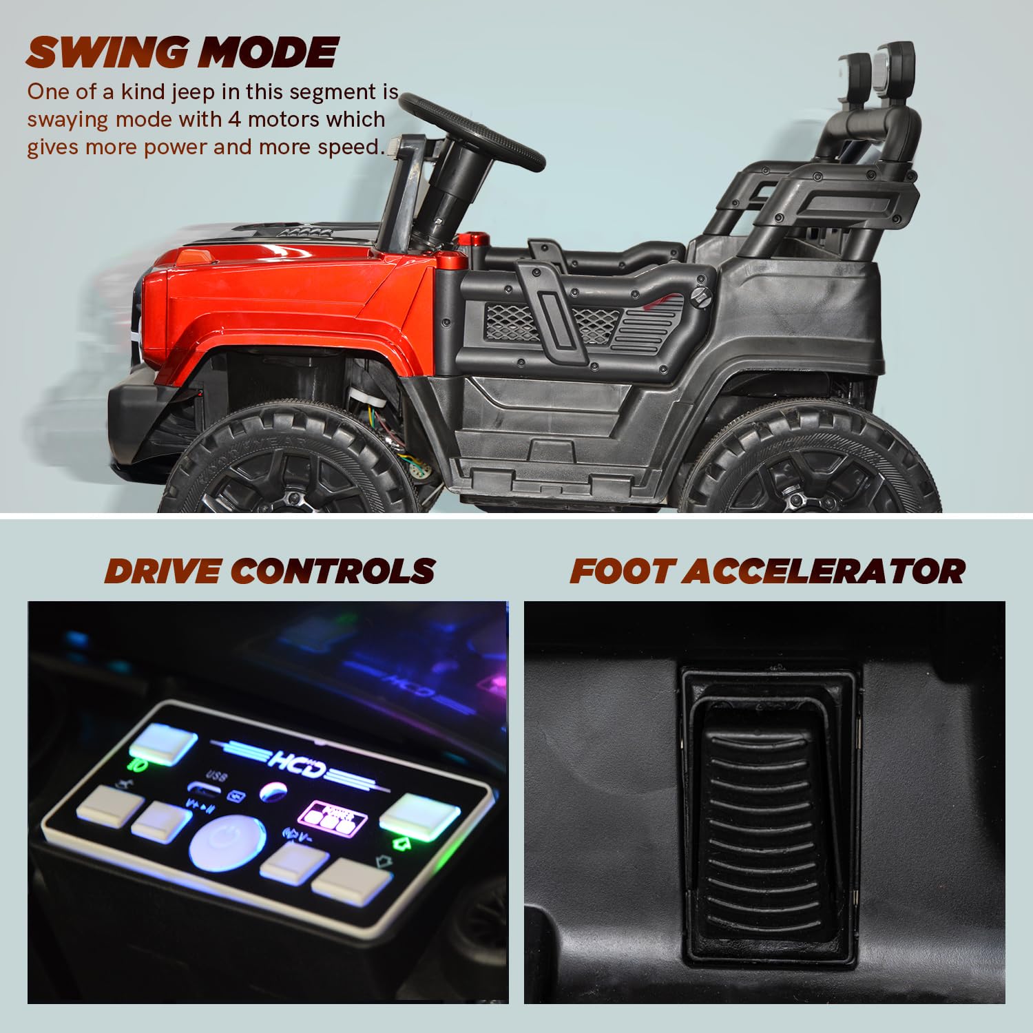 4-Motor Electric Ride-On Jeep