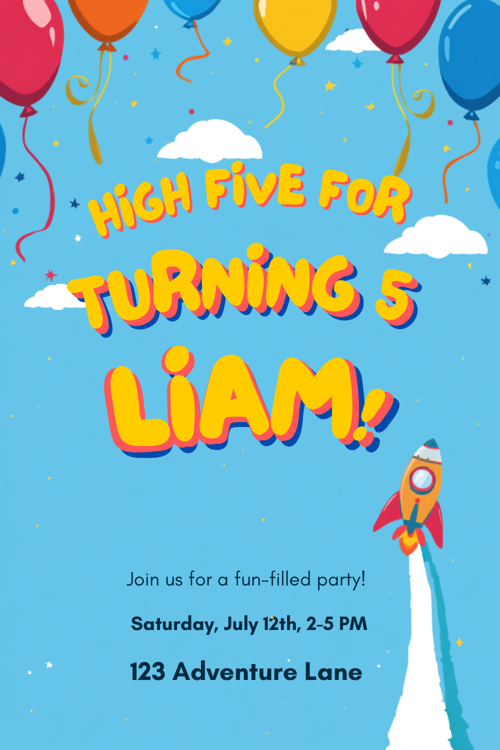 5th Birthday Party Invitation
