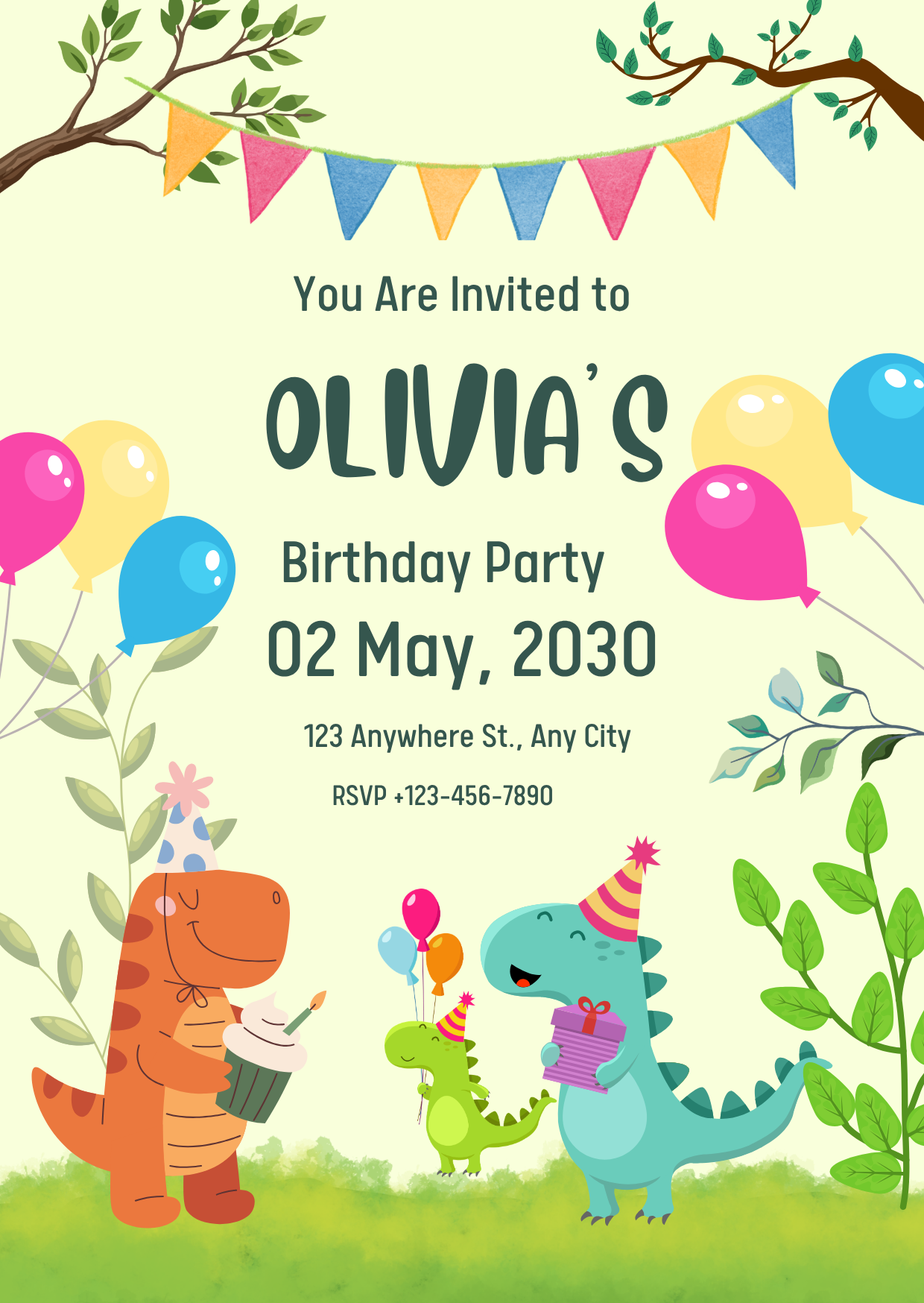 Dinosaur Birthday Party Invitation