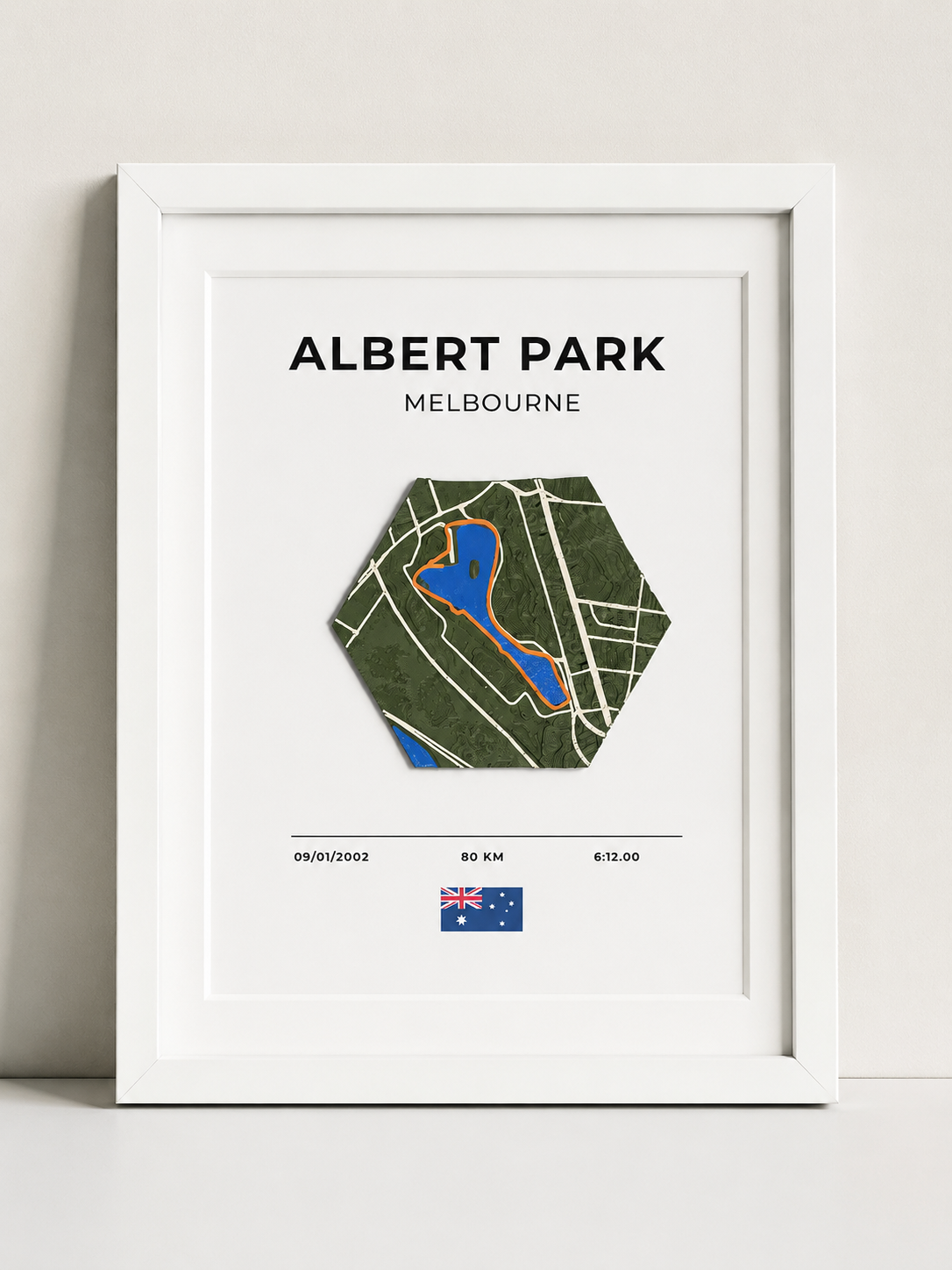 Albert Park 3D Printed Map