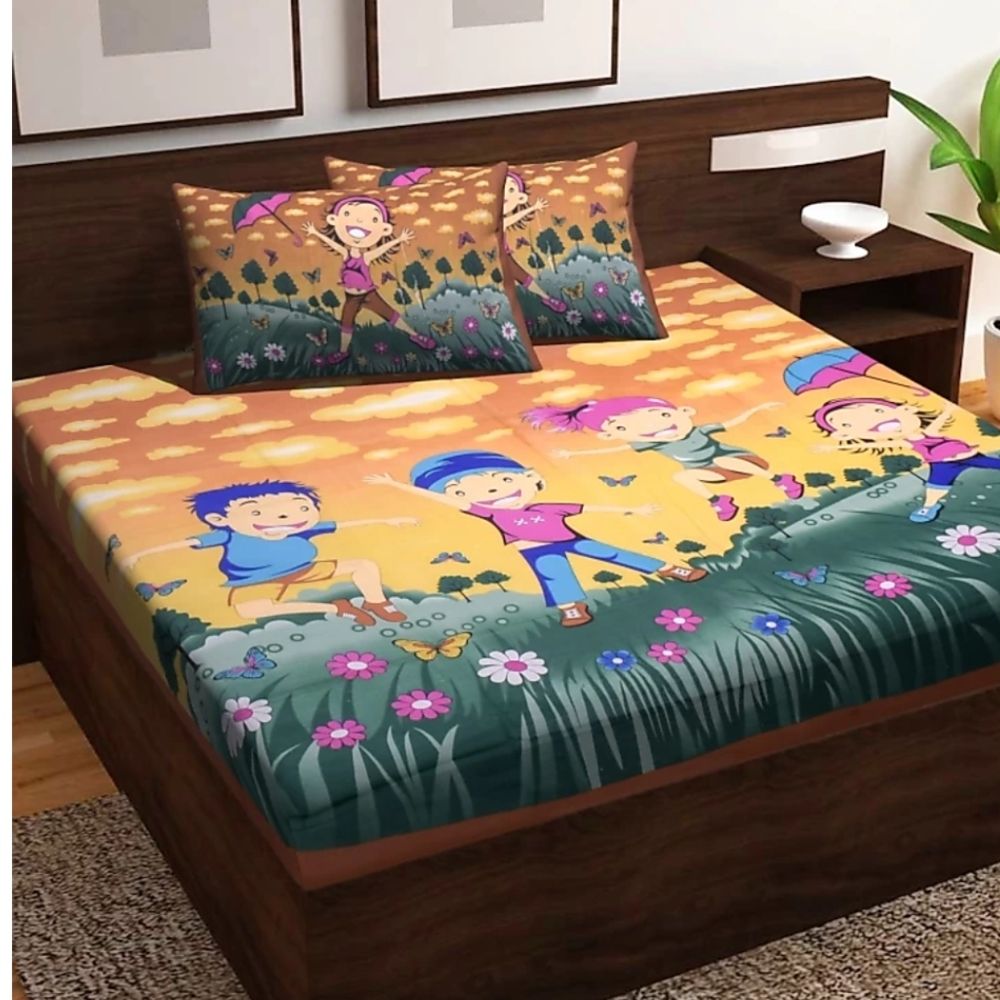 Kids Cartoon Printed Bedsheet