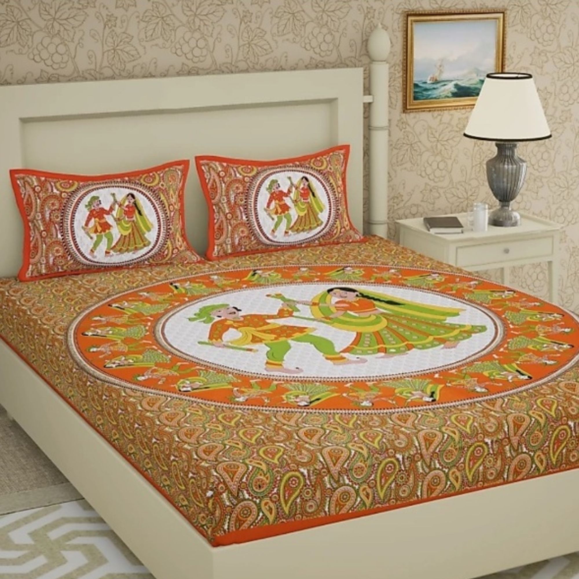 Rajasthani Art King Size Bedsheet