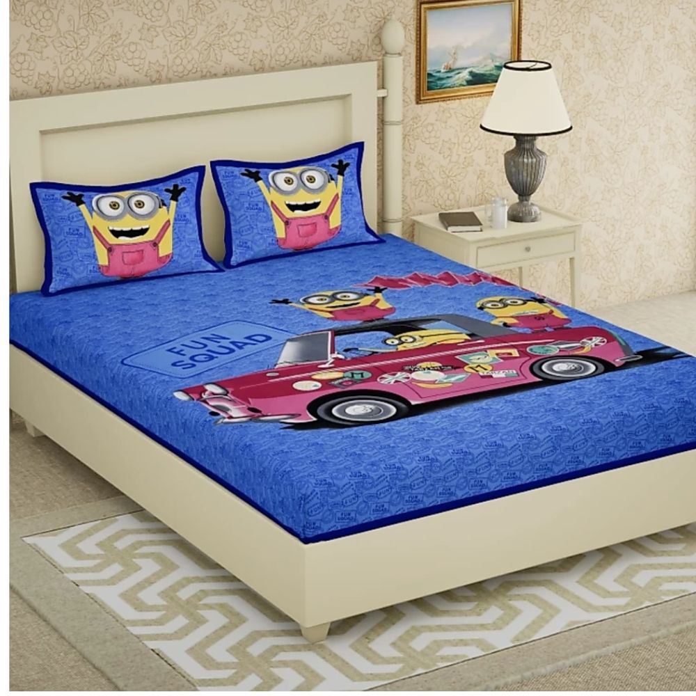 Minions Themed Double Bed Sheet Set