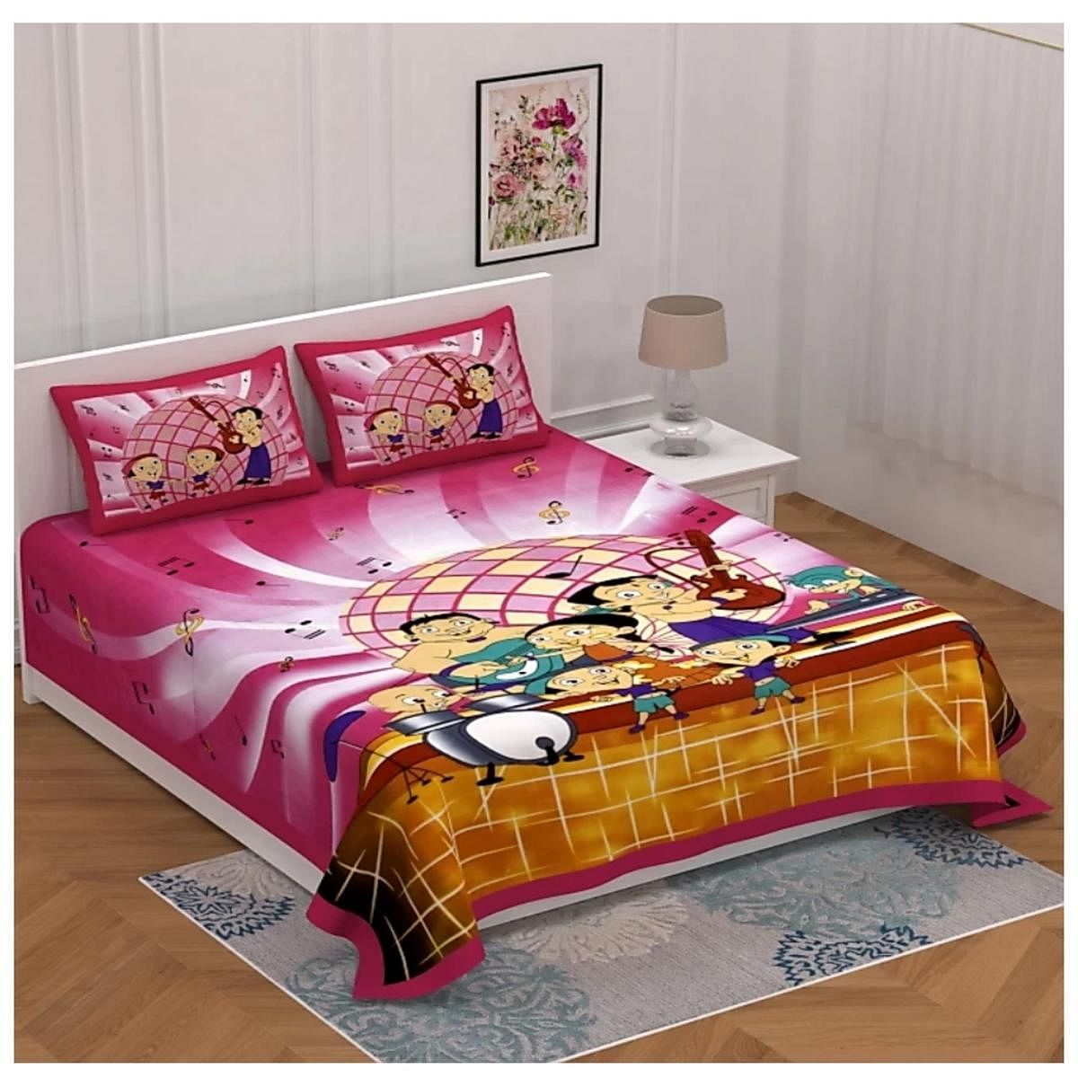 Kids Cartoon Printed Bedsheet Set