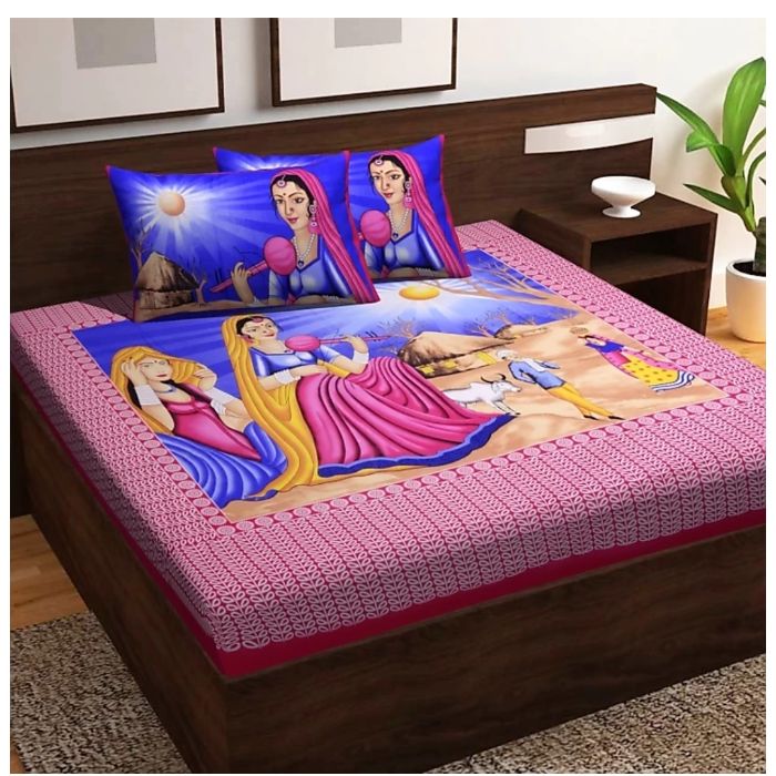 Rajasthani Print Cotton Bedsheet