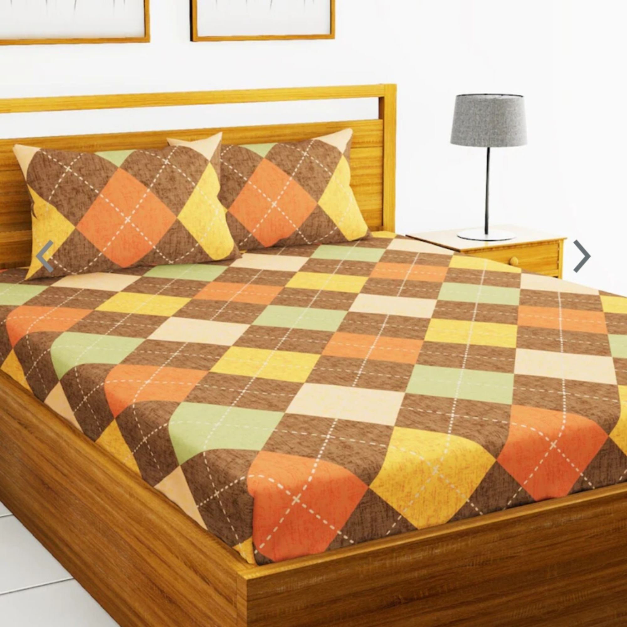 Elegant Argyle Cotton Bedsheet Set