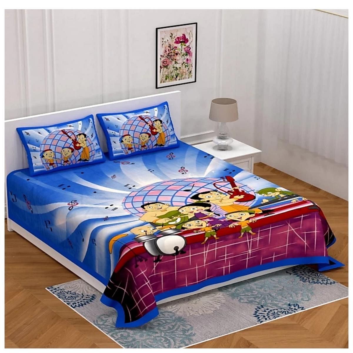 Cartoon Theme Double Bed Sheet Set