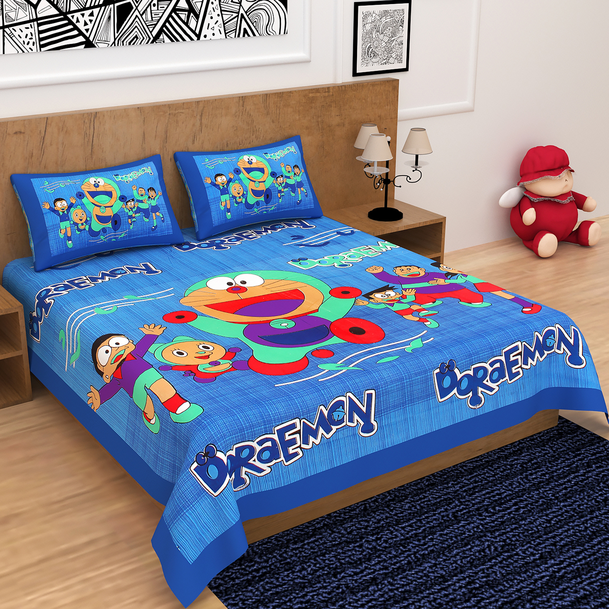 Doraemon Kids Bed Sheet Set
