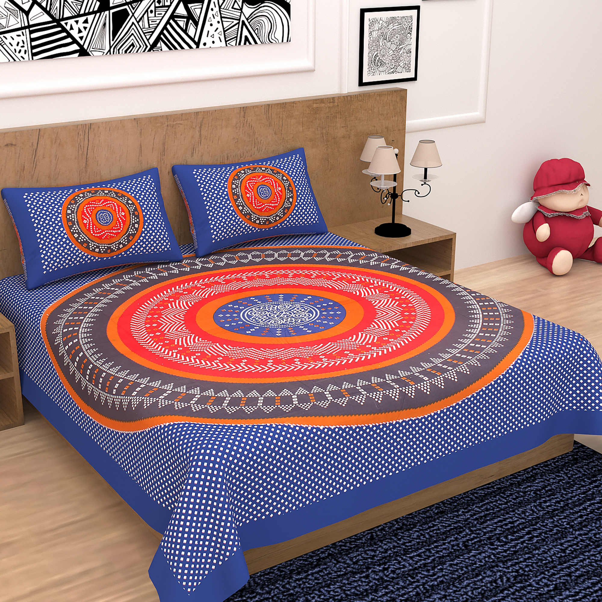 Mandala Print Cotton Bedsheet Set