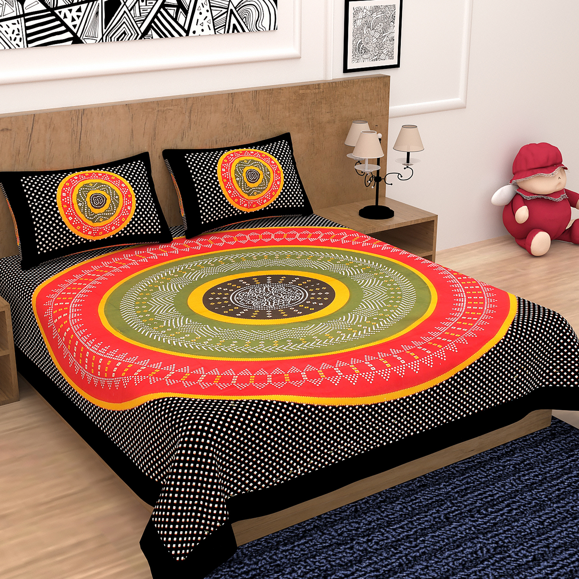 Mandala Print Cotton Bedsheet Set