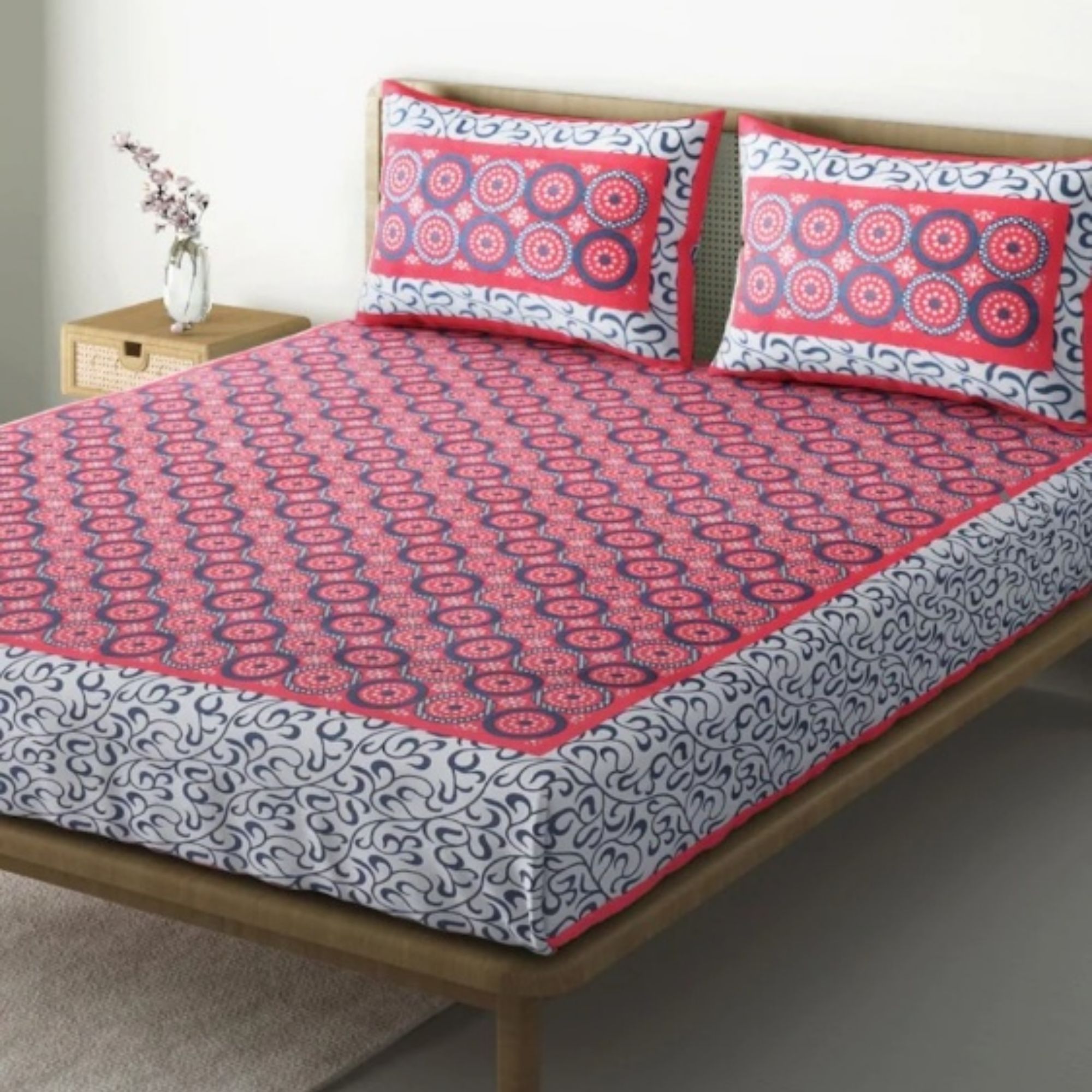 Elegant Printed Double Bedsheet Set