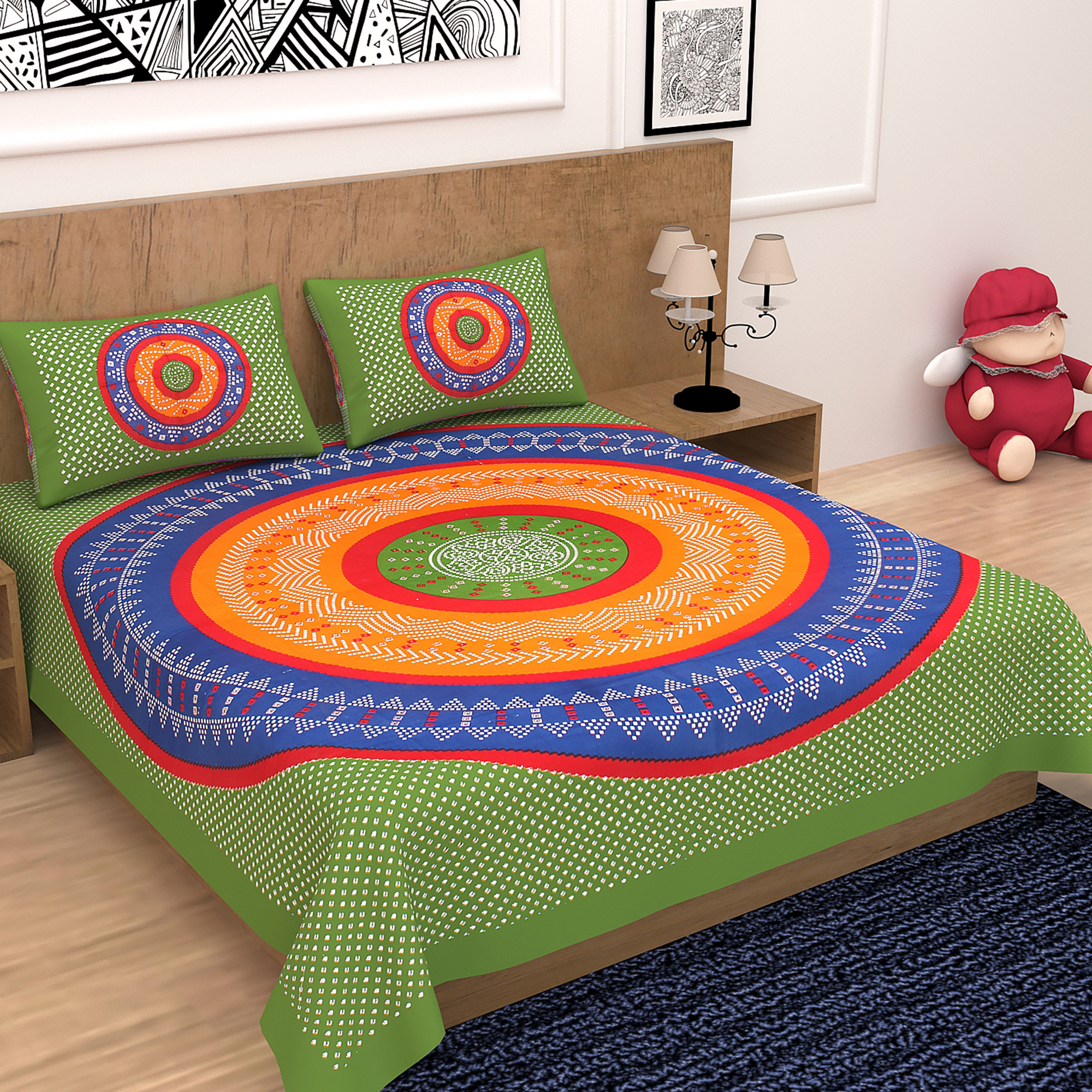 Mandala King Size Bedsheet Set