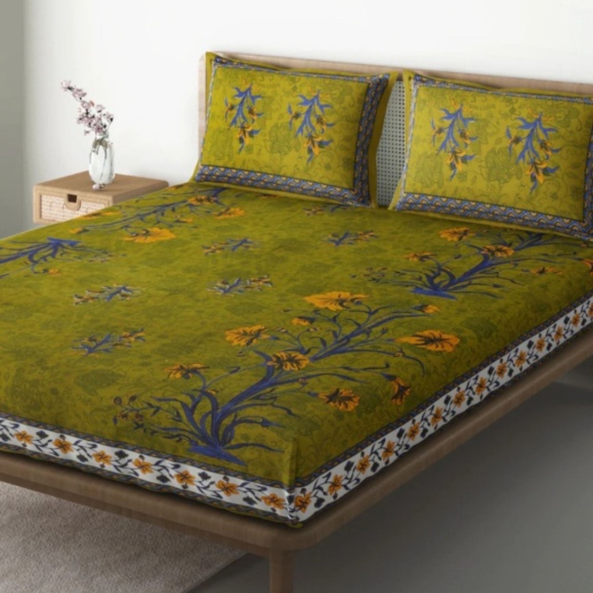 Floral Print Cotton Bedsheet Set