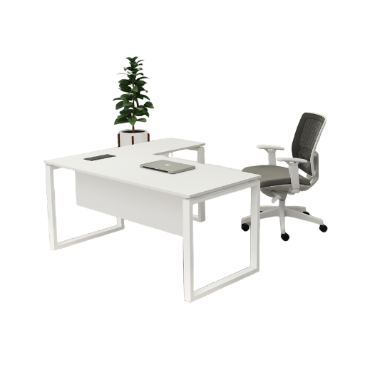 L Shape Workstations | Sizes160x160-150x150-140x140 | Fully Powder Coated Metal Legs | Provision of opening compter cables |