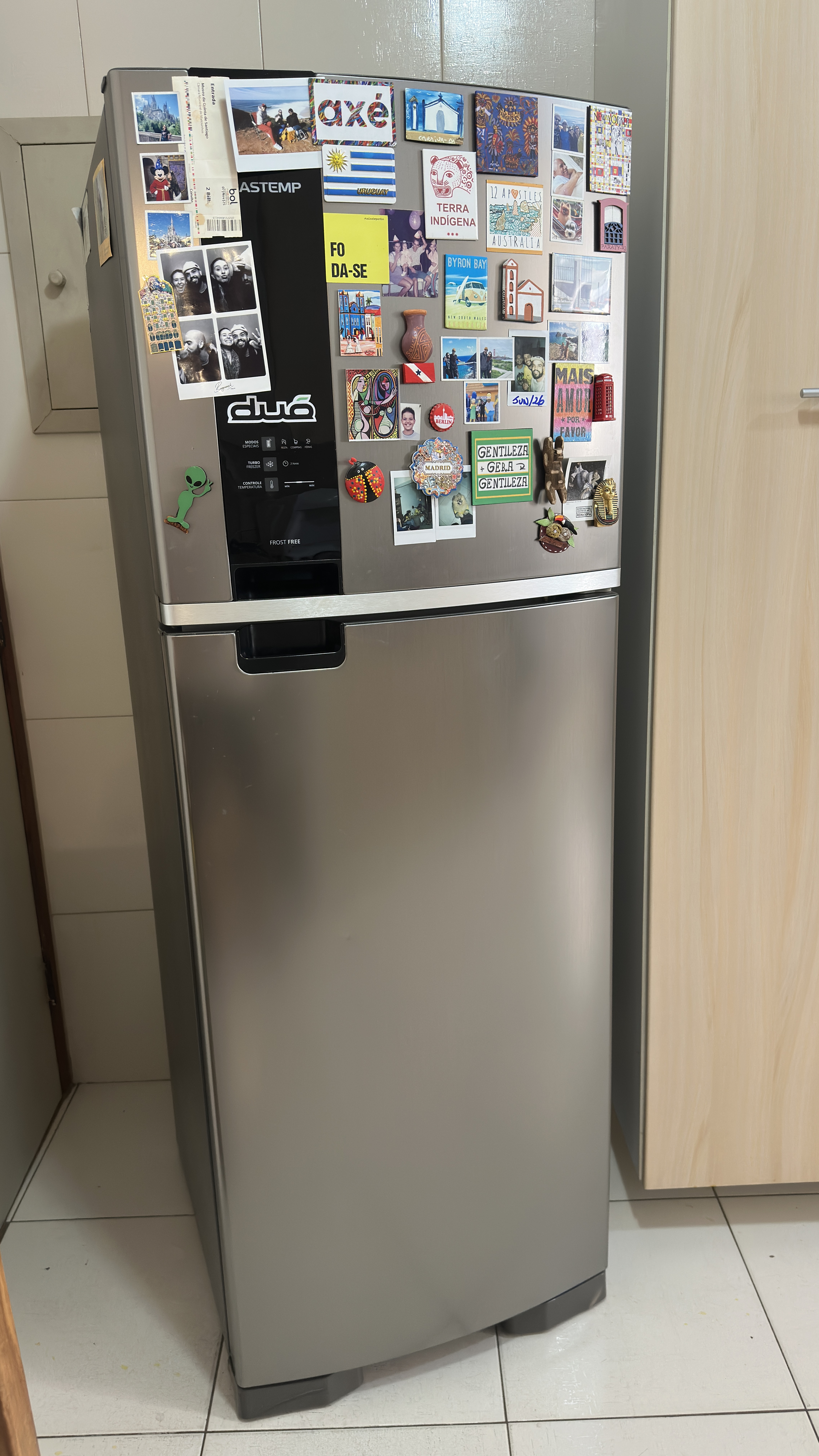 GELADEIRA BRASTEMP FROST FREE - INOX - 375L - 127V