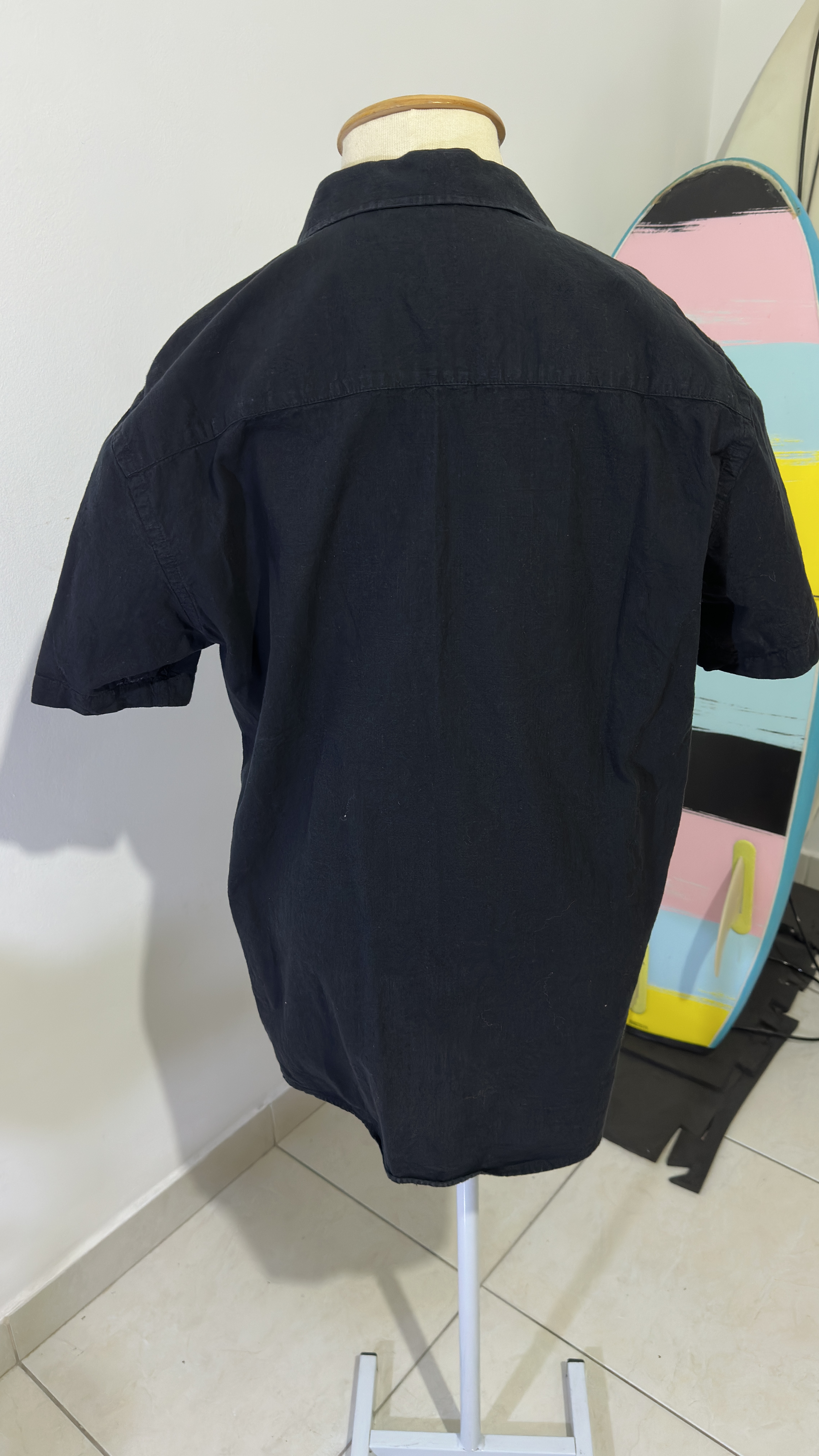 CAMISA BOTÃO PRETA MASCULINA - G - FOXTON 