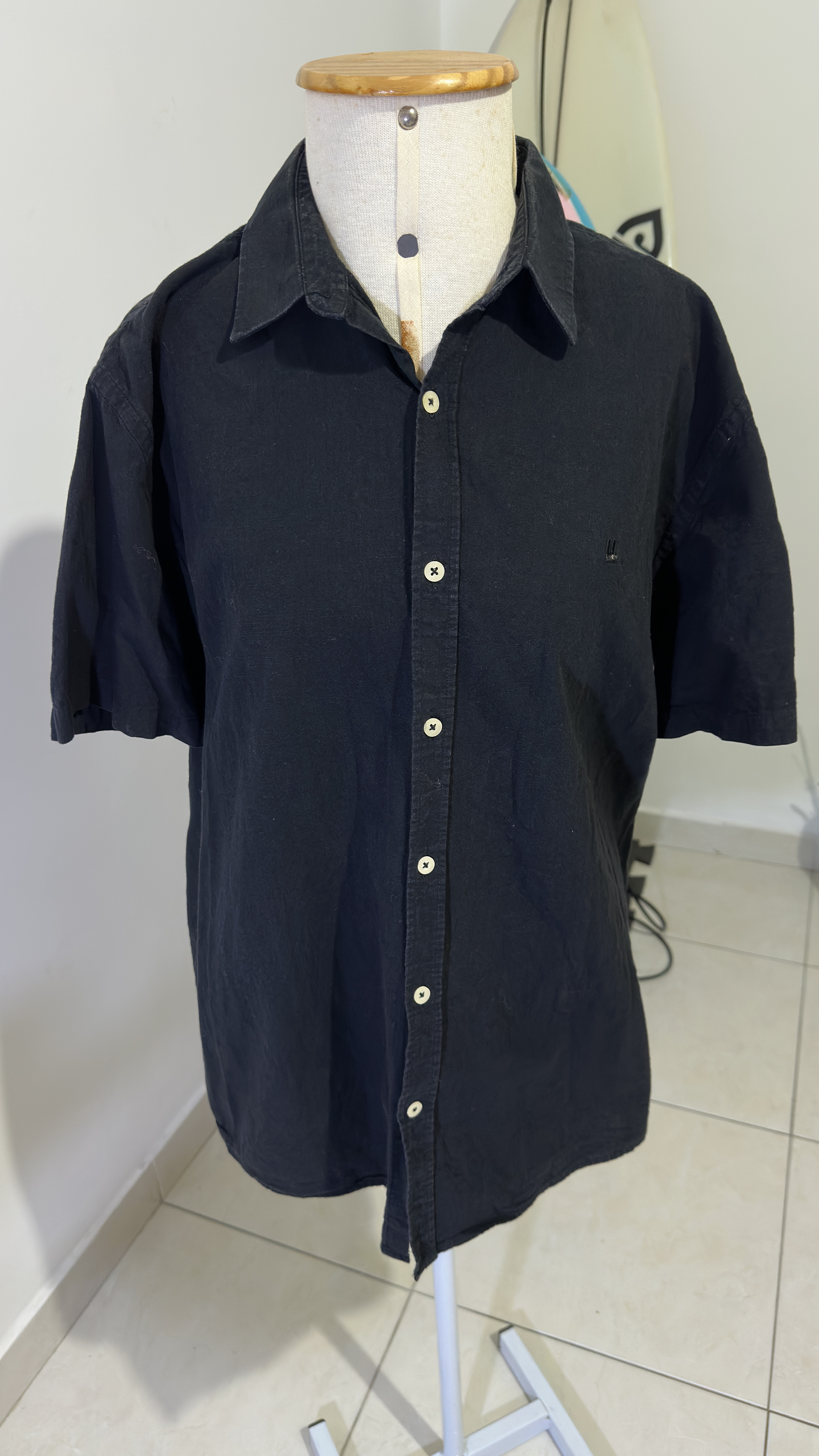 CAMISA BOTÃO PRETA MASCULINA - G - FOXTON 