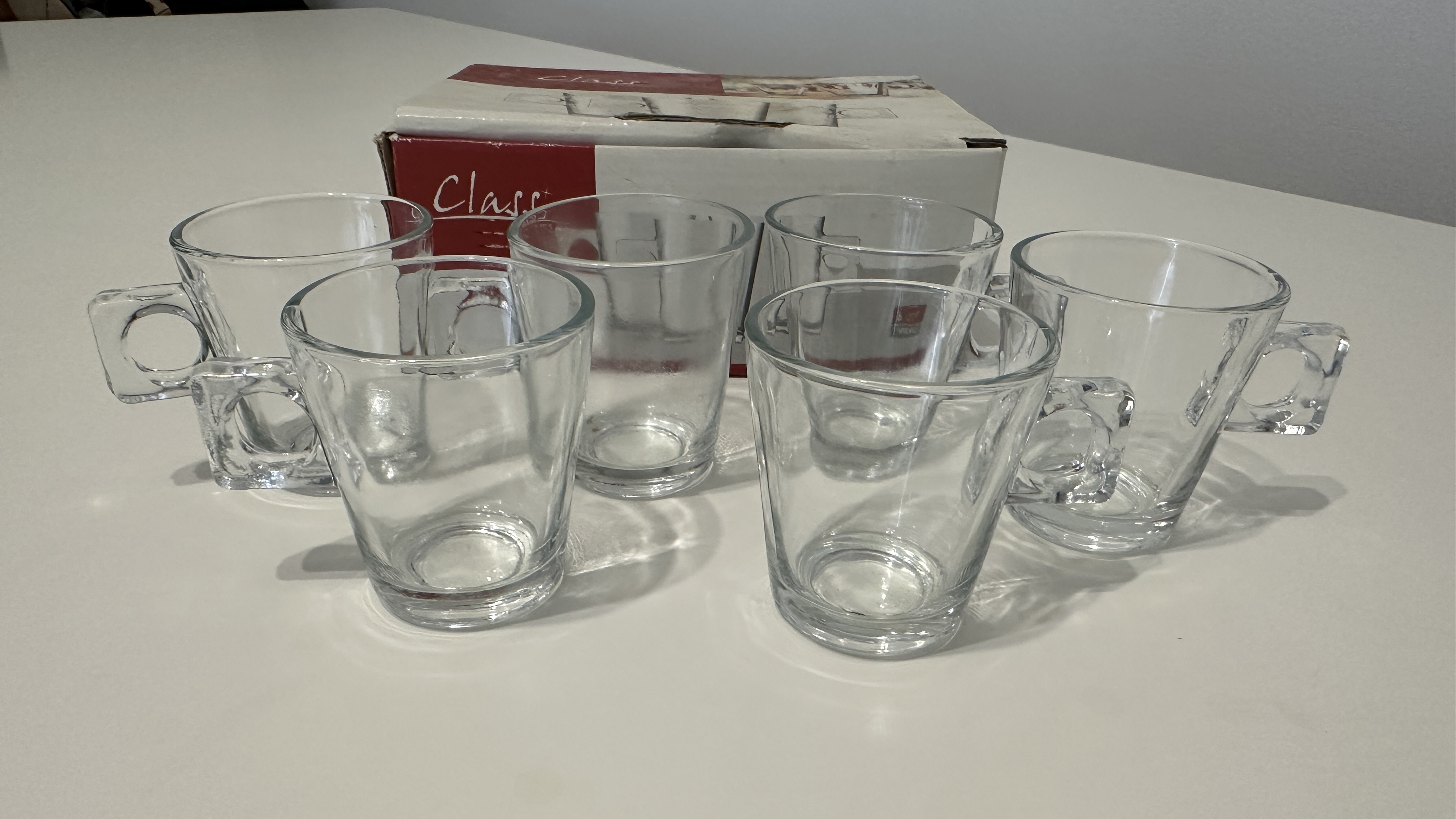 KIT 6 XÍCARAS DE CAFÉ VIDRO - NA CAIXA