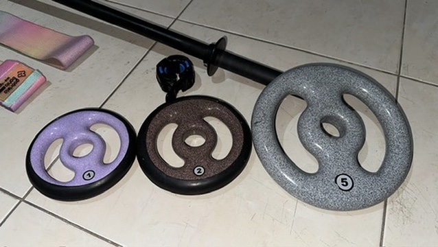 ACADEMIA KIT CREW STORE - BARRA E ANILHAS - 1kg, 2kg, 5kg