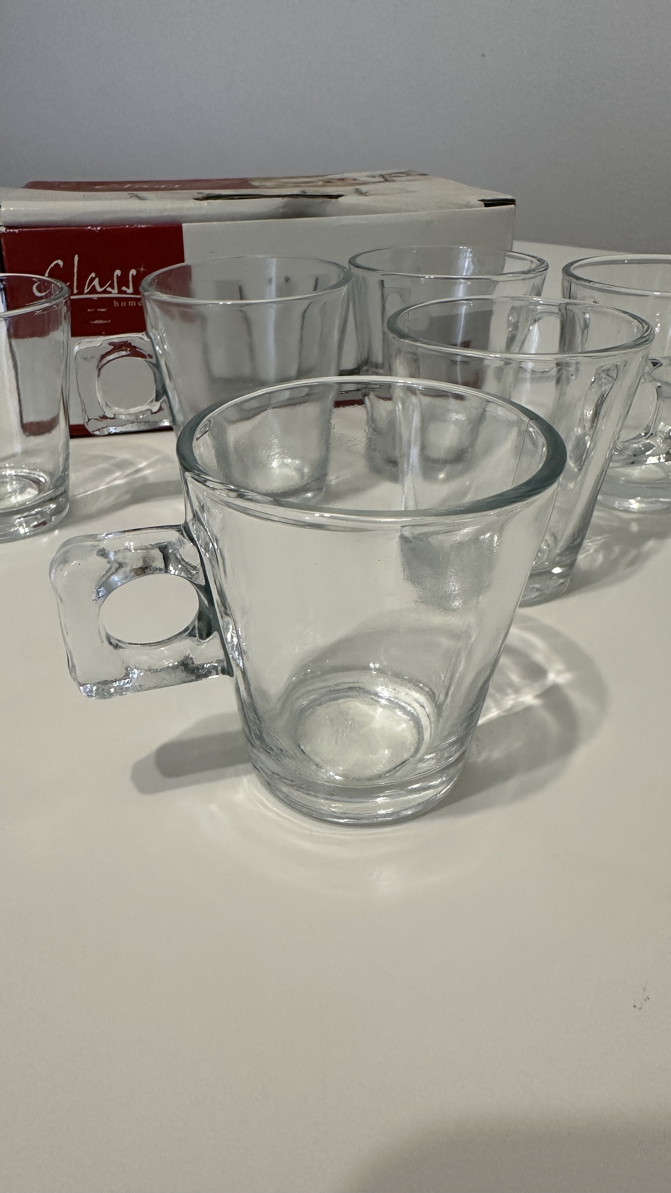 KIT 6 XÍCARAS DE CAFÉ VIDRO - NA CAIXA