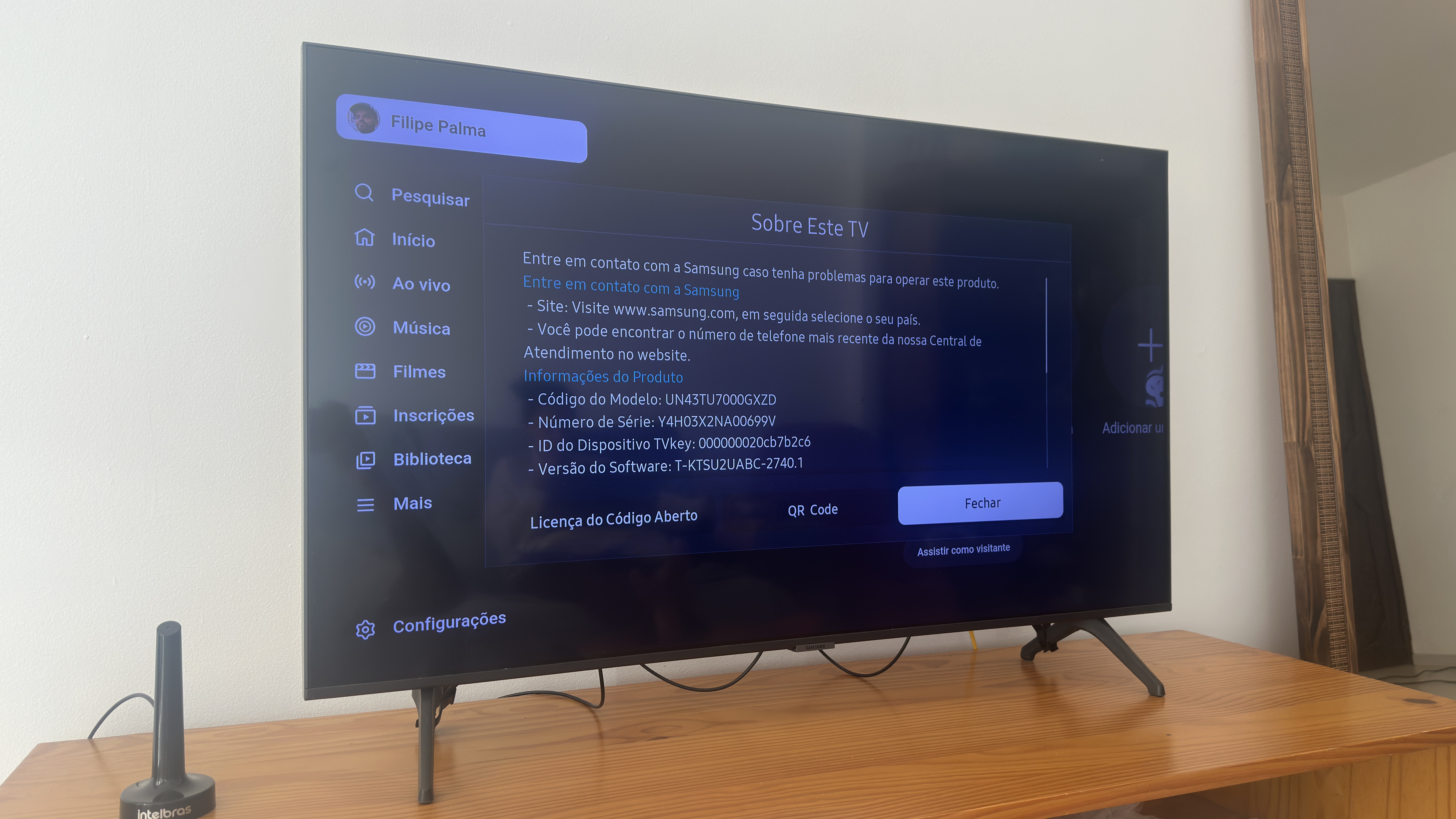 TV SMART SAMSUNG - CRYSTAL UHD - 4K - 43 POL (SETEMBRO)