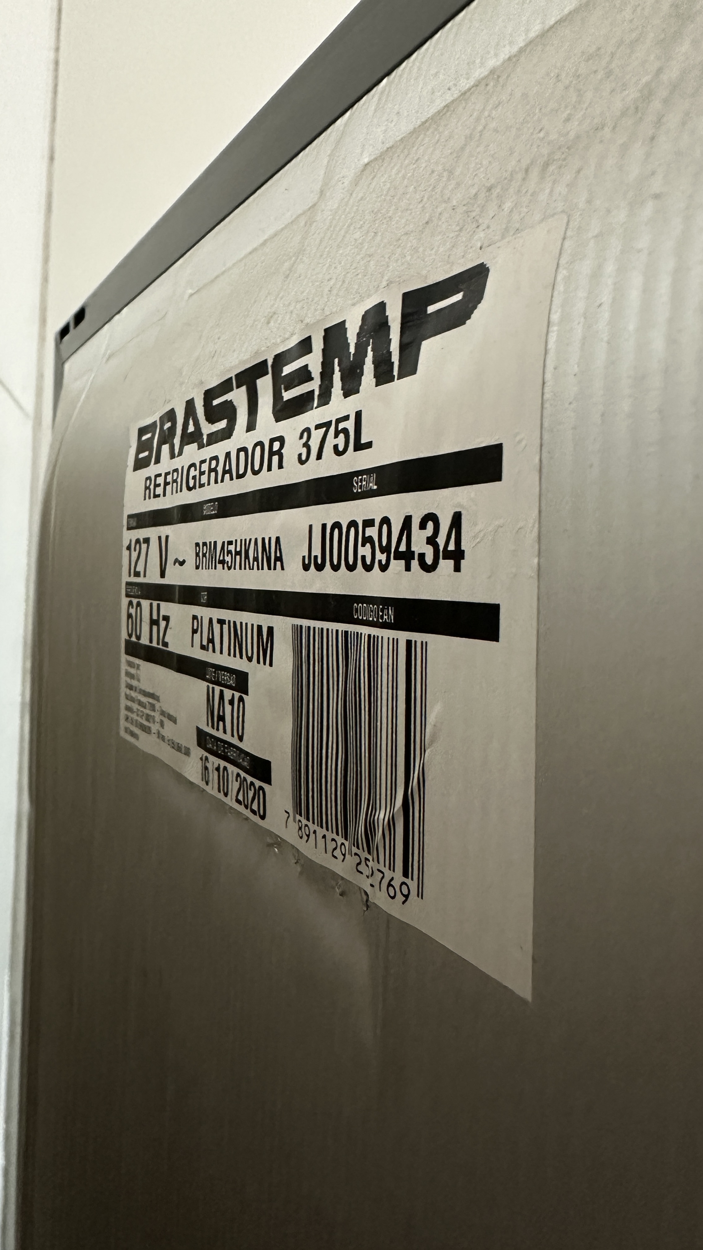 GELADEIRA BRASTEMP FROST FREE - INOX - 375L - 127V